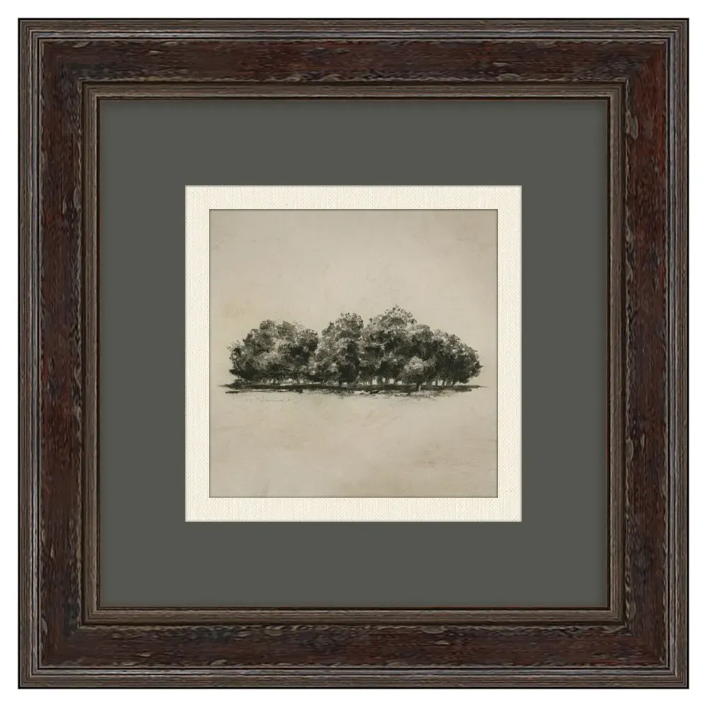 Anselm Forest Illustration 2 Frame - Grey, Dark Walnut