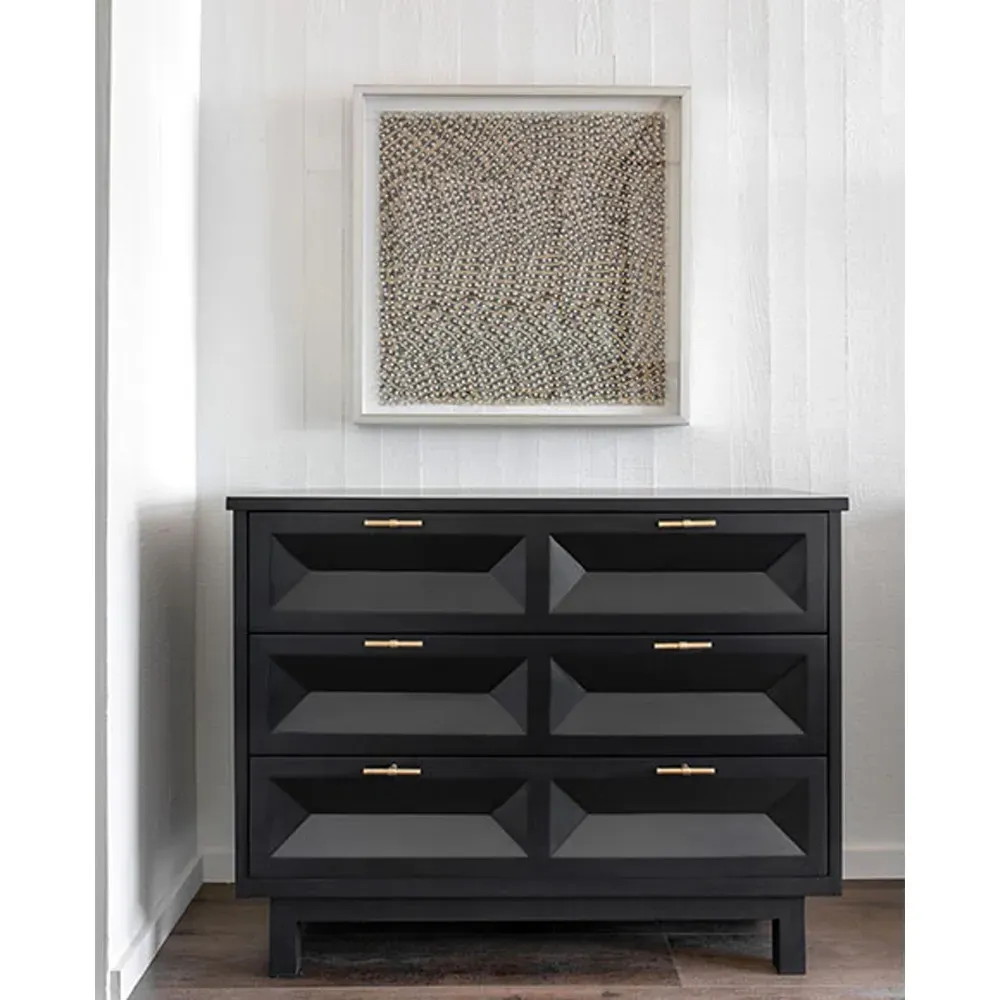 Anthony Bachelor Chest with Brass Pulls - Obsidian Black