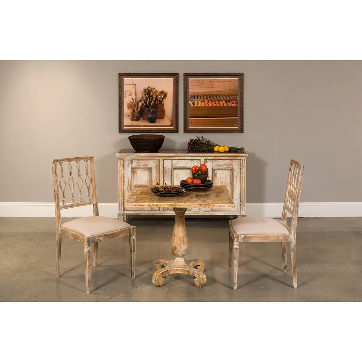 Antique Oak Bistro Table - Brown, Oak