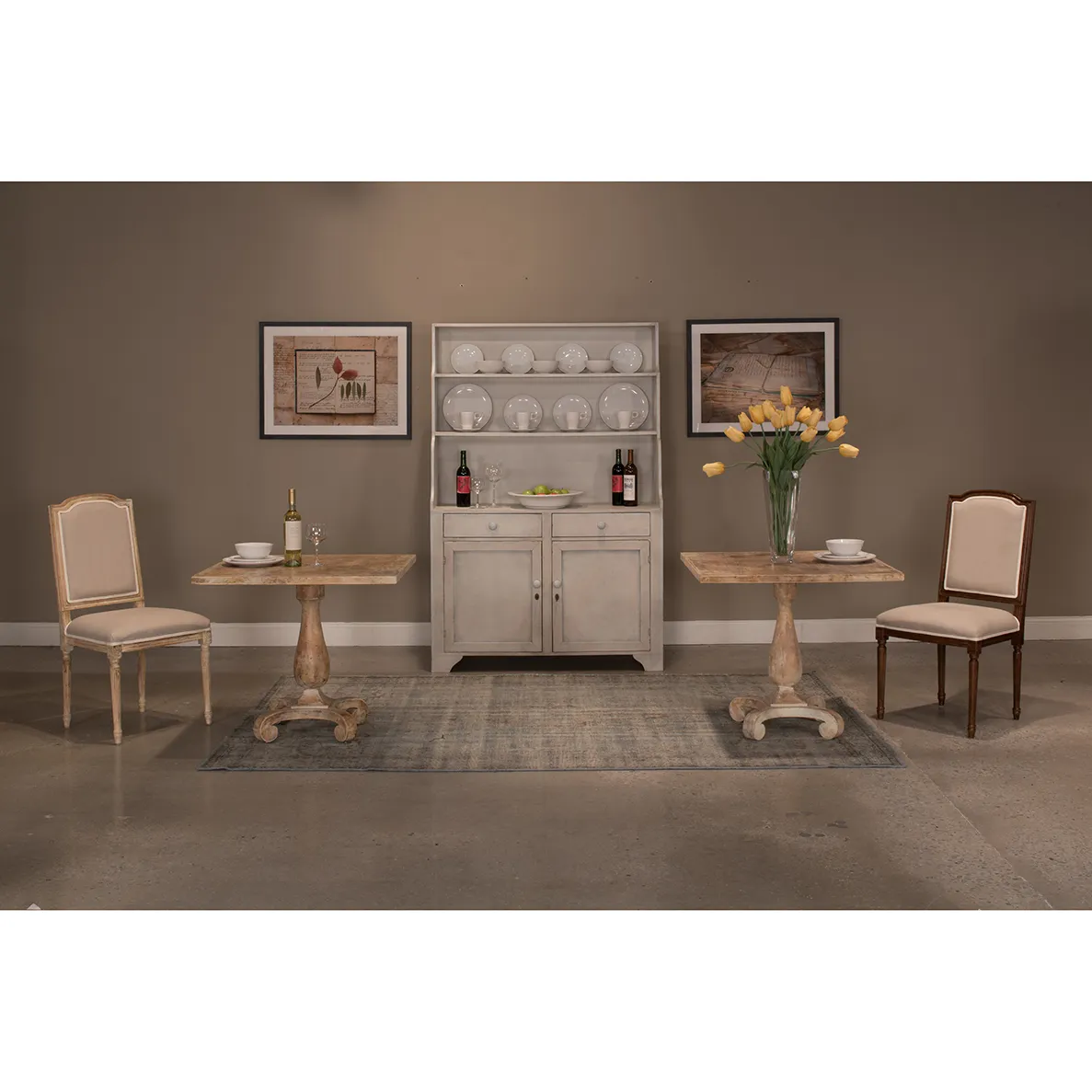 Antique Oak Bistro Table - Brown, Oak