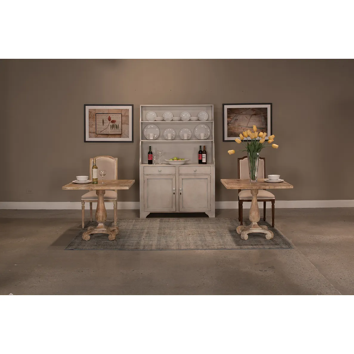 Antique Oak Bistro Table - Brown, Oak