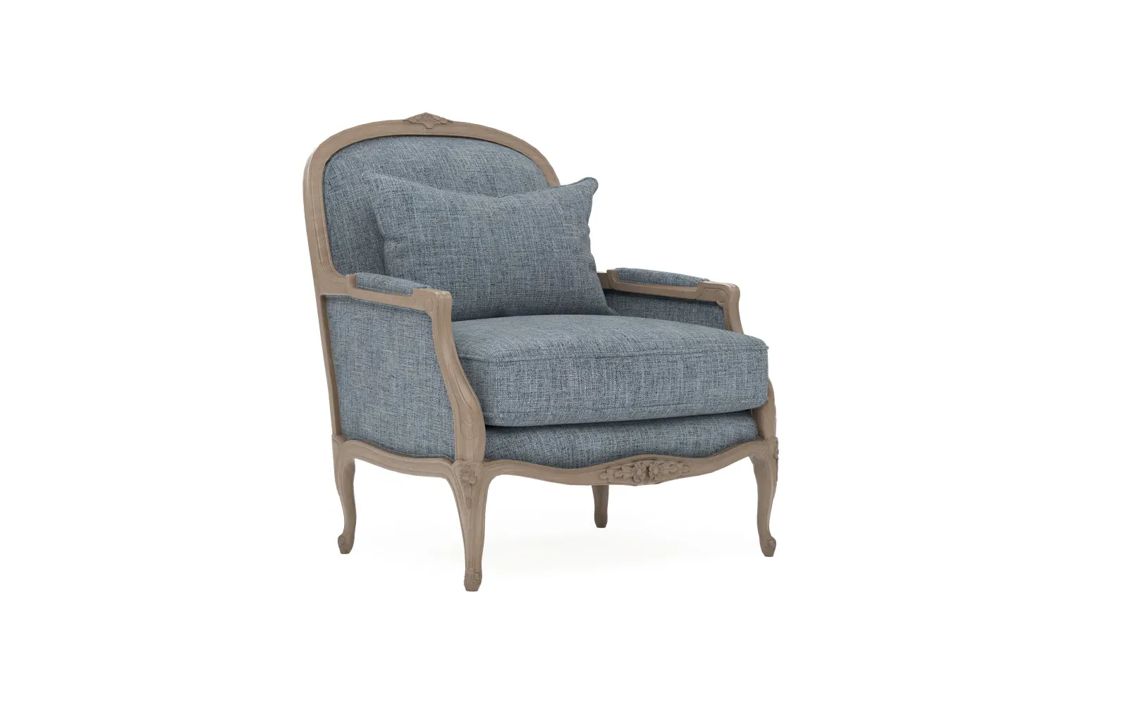 Antoinette Bergere Chair - Atlantic Blue, Hardwood