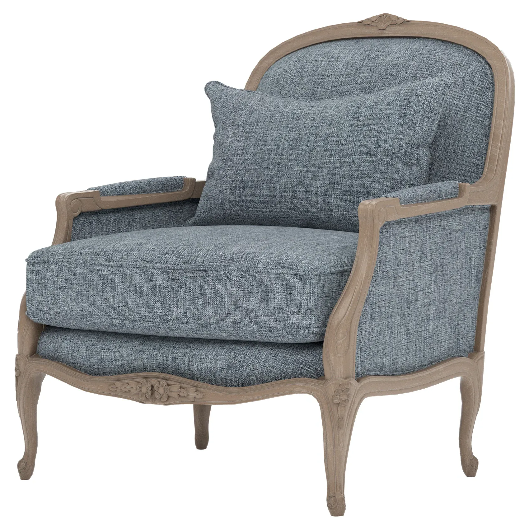 Antoinette Bergere Chair - Atlantic Blue, Hardwood
