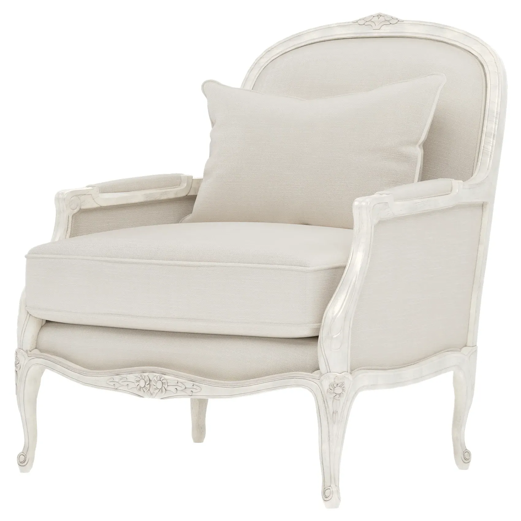 Antoinette Bergere Chair - Fog, Hardwood