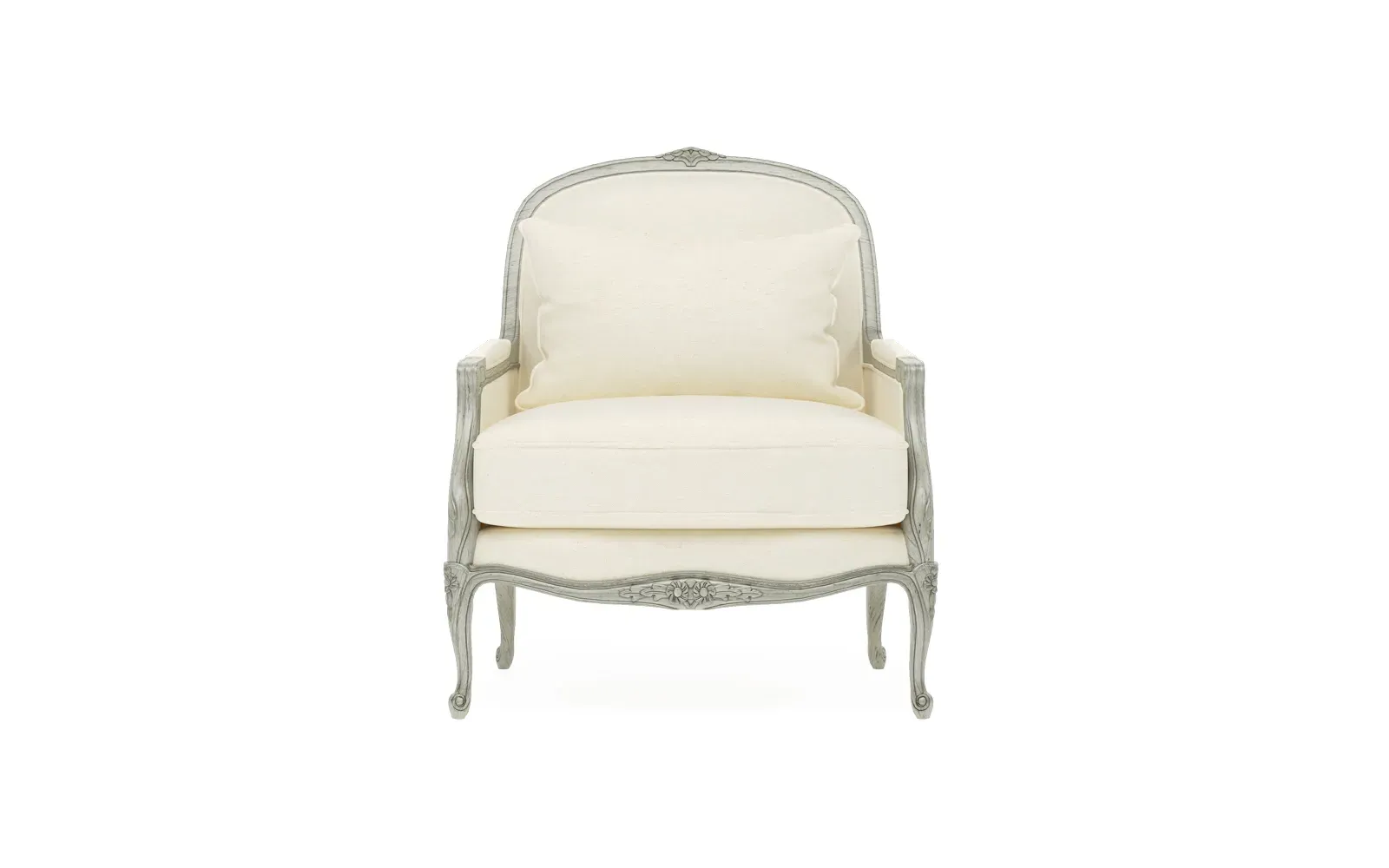 Antoinette Bergere Chair - Heathered Ivory, Hardwood