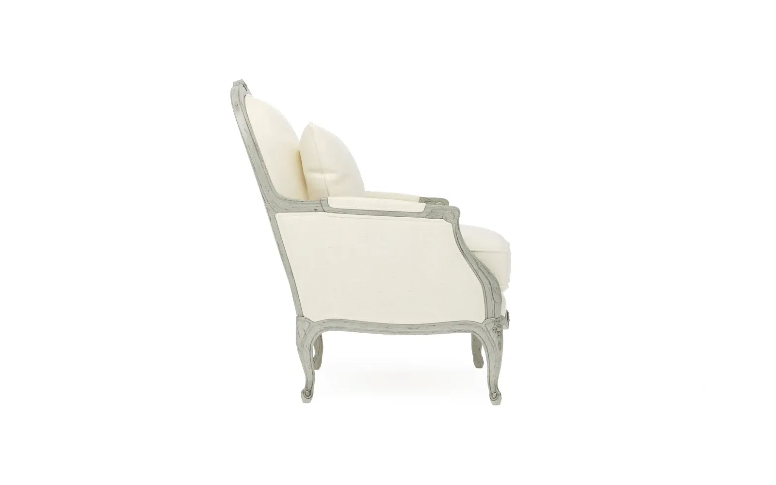 Antoinette Bergere Chair - Heathered Ivory, Hardwood