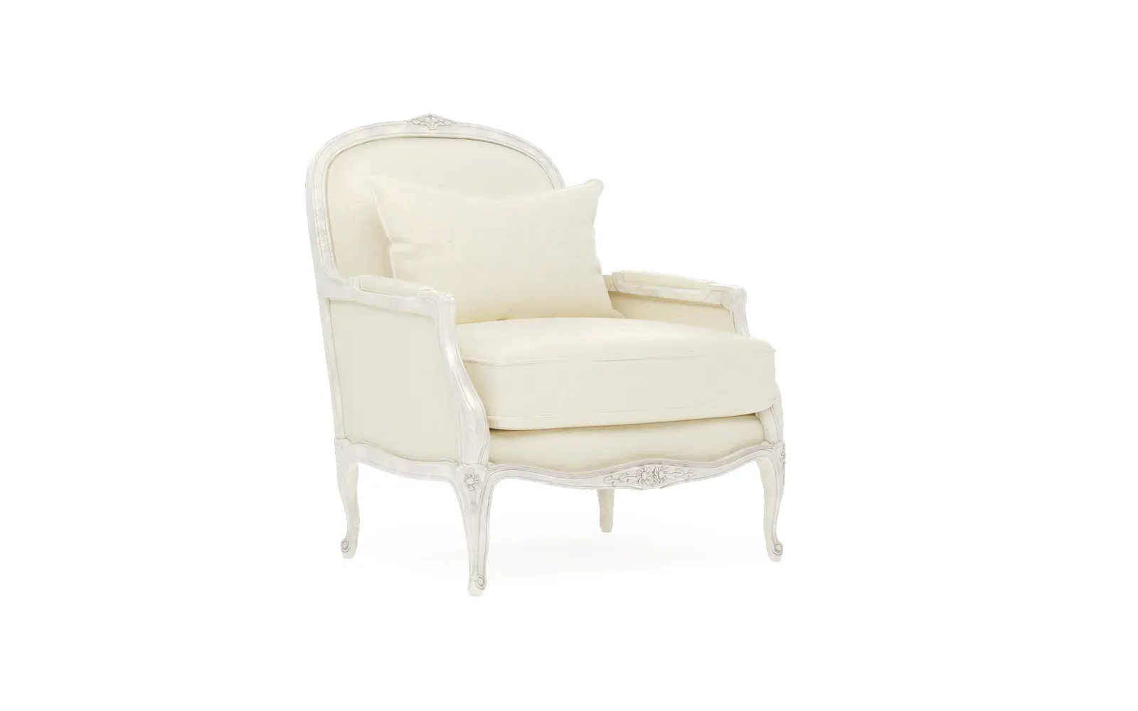 Antoinette Bergere Chair - Heathered Ivory, Hardwood