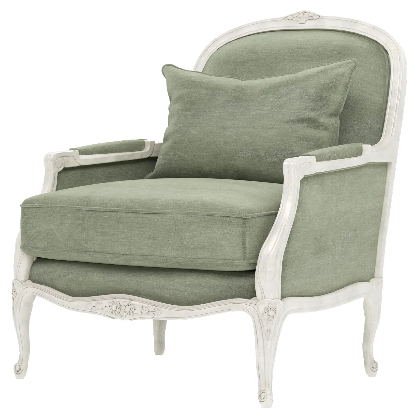 Antoinette Bergere Chair - Lustre Verde, Velvet