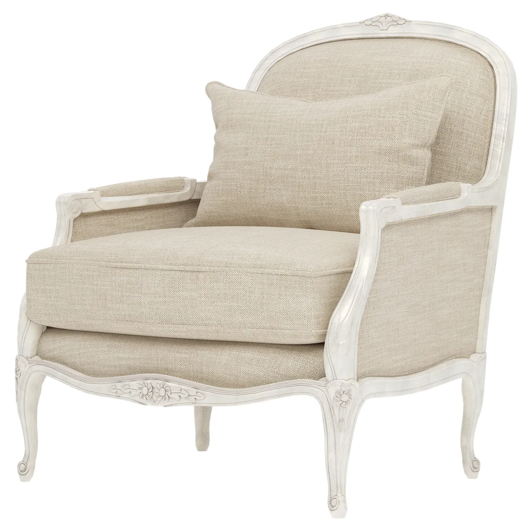 Antoinette Bergere Chair - Pebble Shore, Hardwood