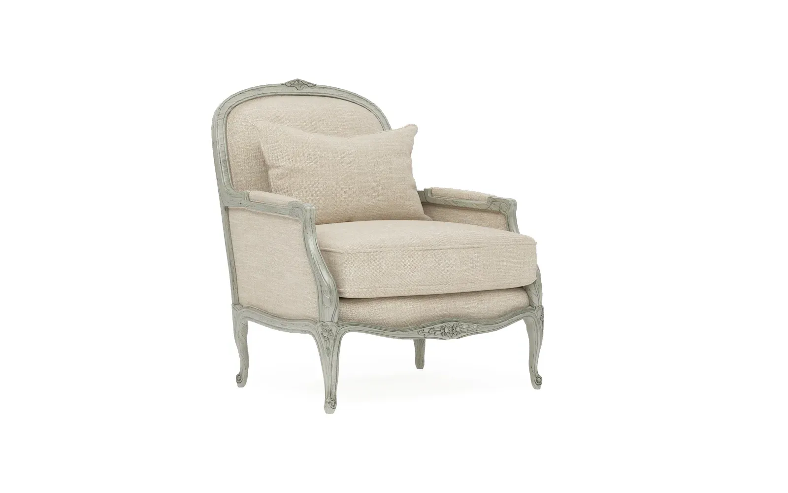Antoinette Bergere Chair - Provence Sage, Hardwood
