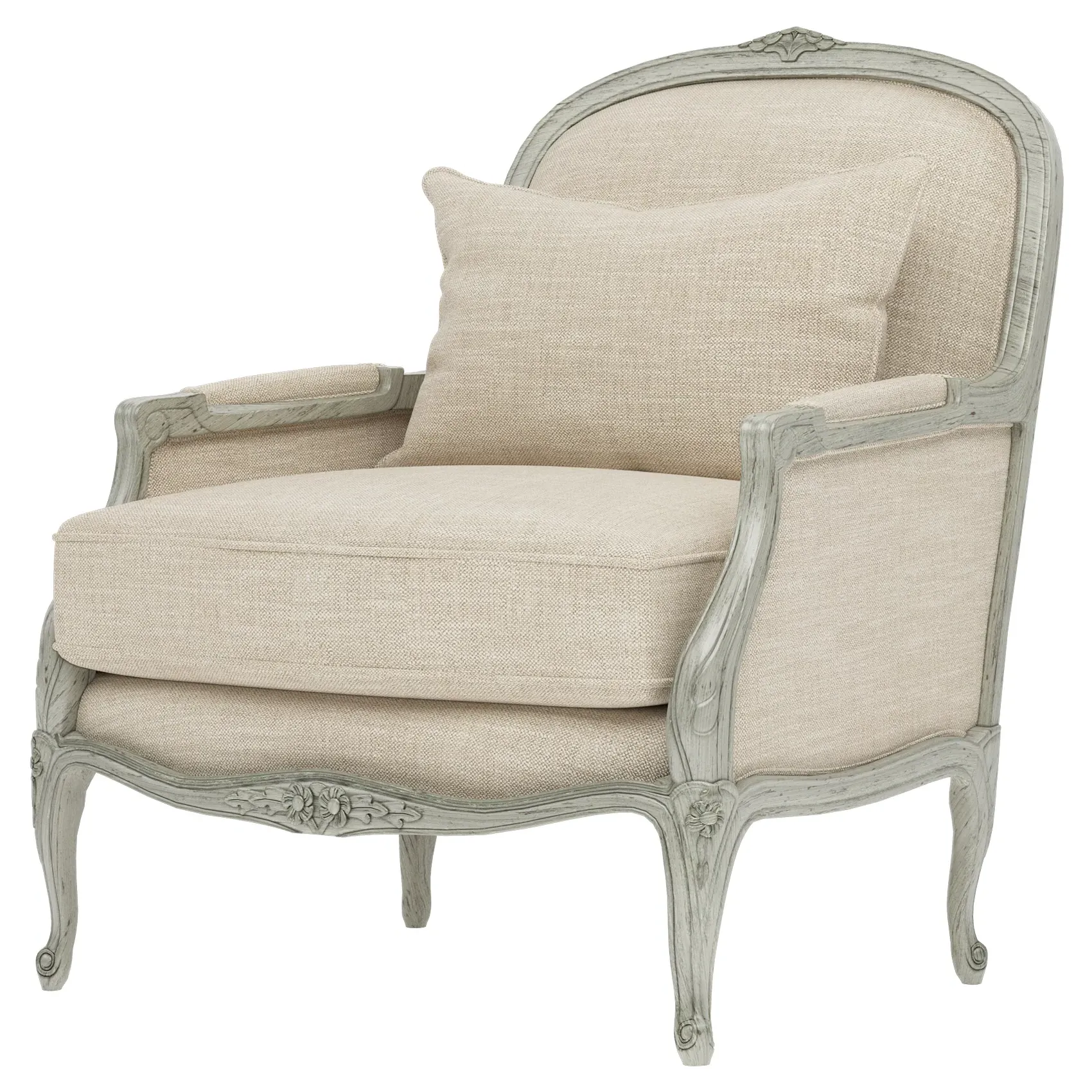 Antoinette Bergere Chair - Provence Sage, Hardwood