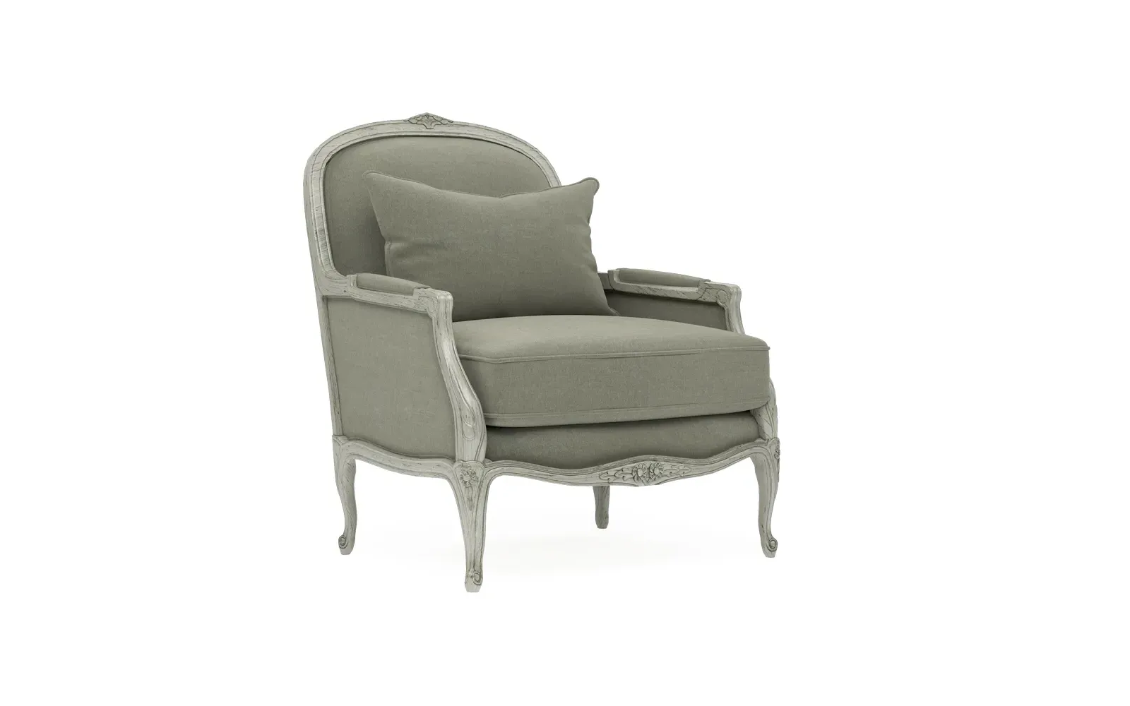 Antoinette Bergere Chair - Sage, Velvet