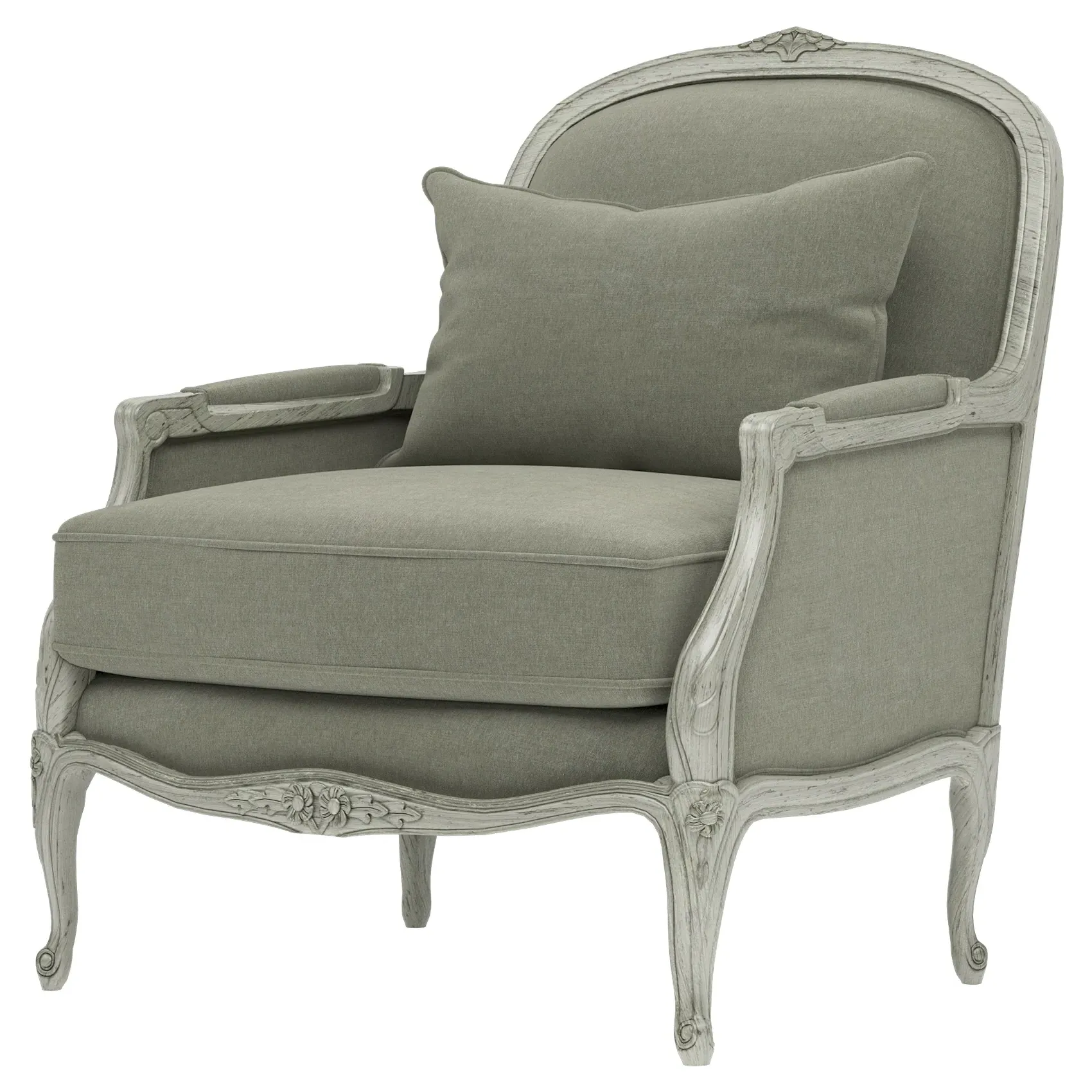 Antoinette Bergere Chair - Sage, Velvet