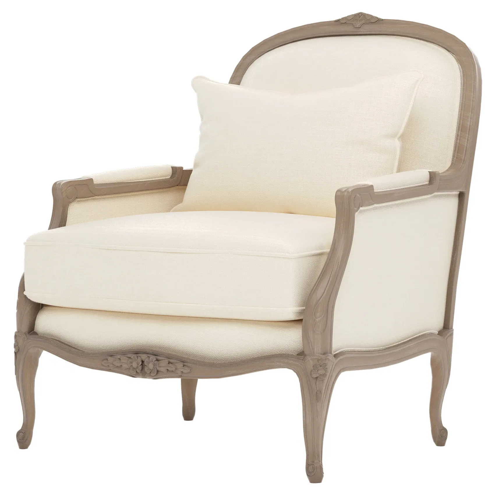 Antoinette Bergere Chair - White, Hardwood
