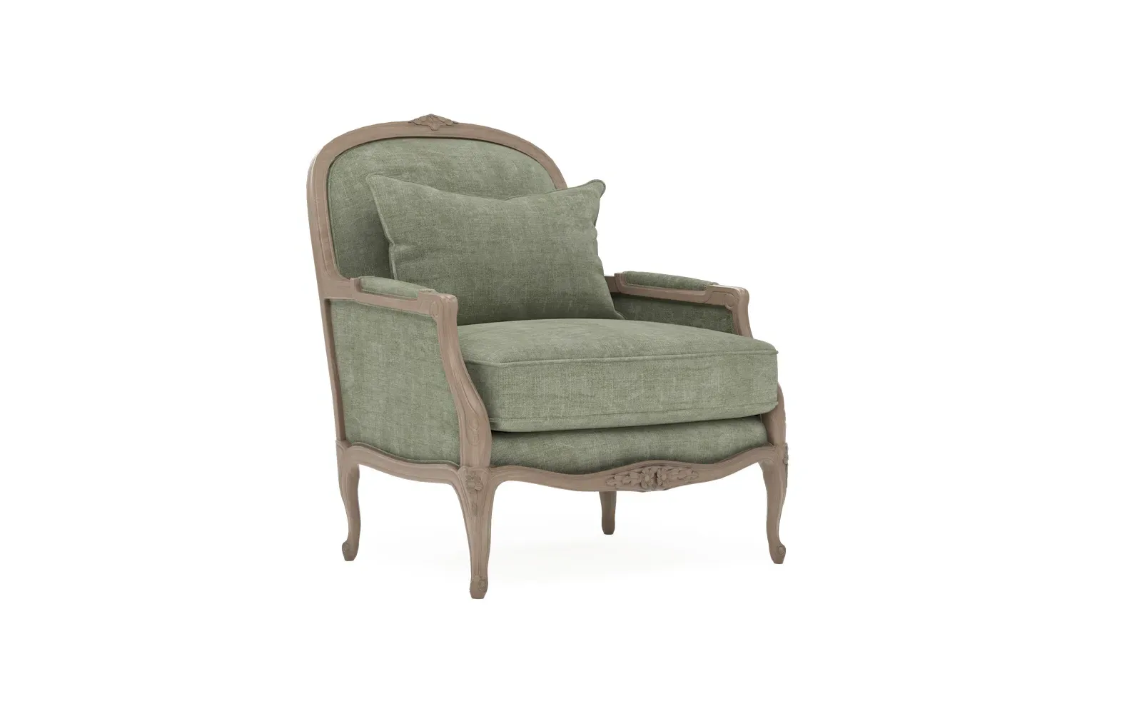 Antoinette Bergere Chair - Willow Green, Velvet