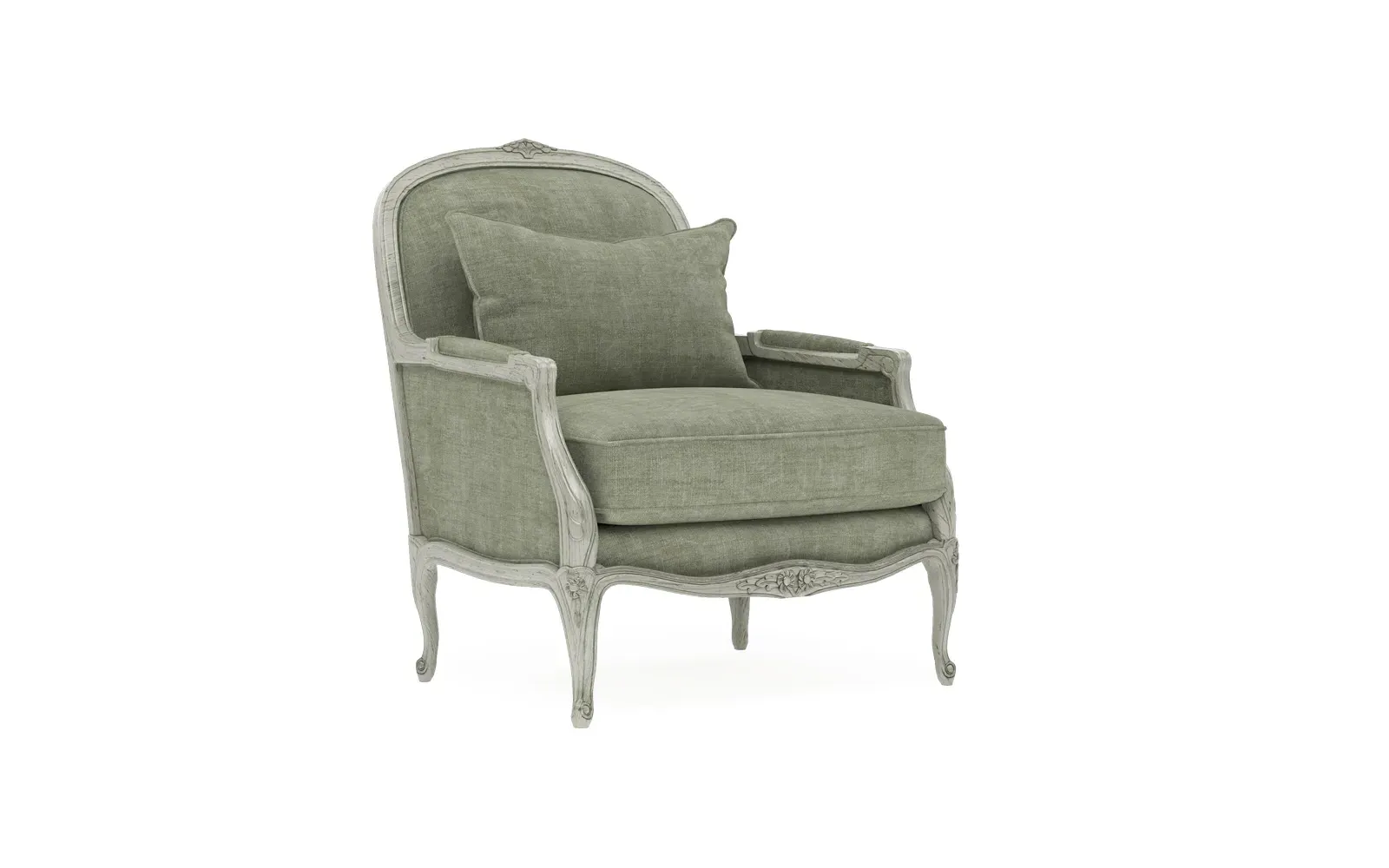 Antoinette Bergere Chair - Willow Green, Velvet