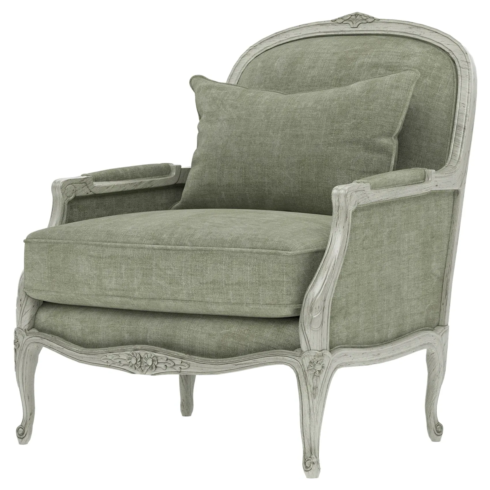 Antoinette Bergere Chair - Willow Green, Velvet image