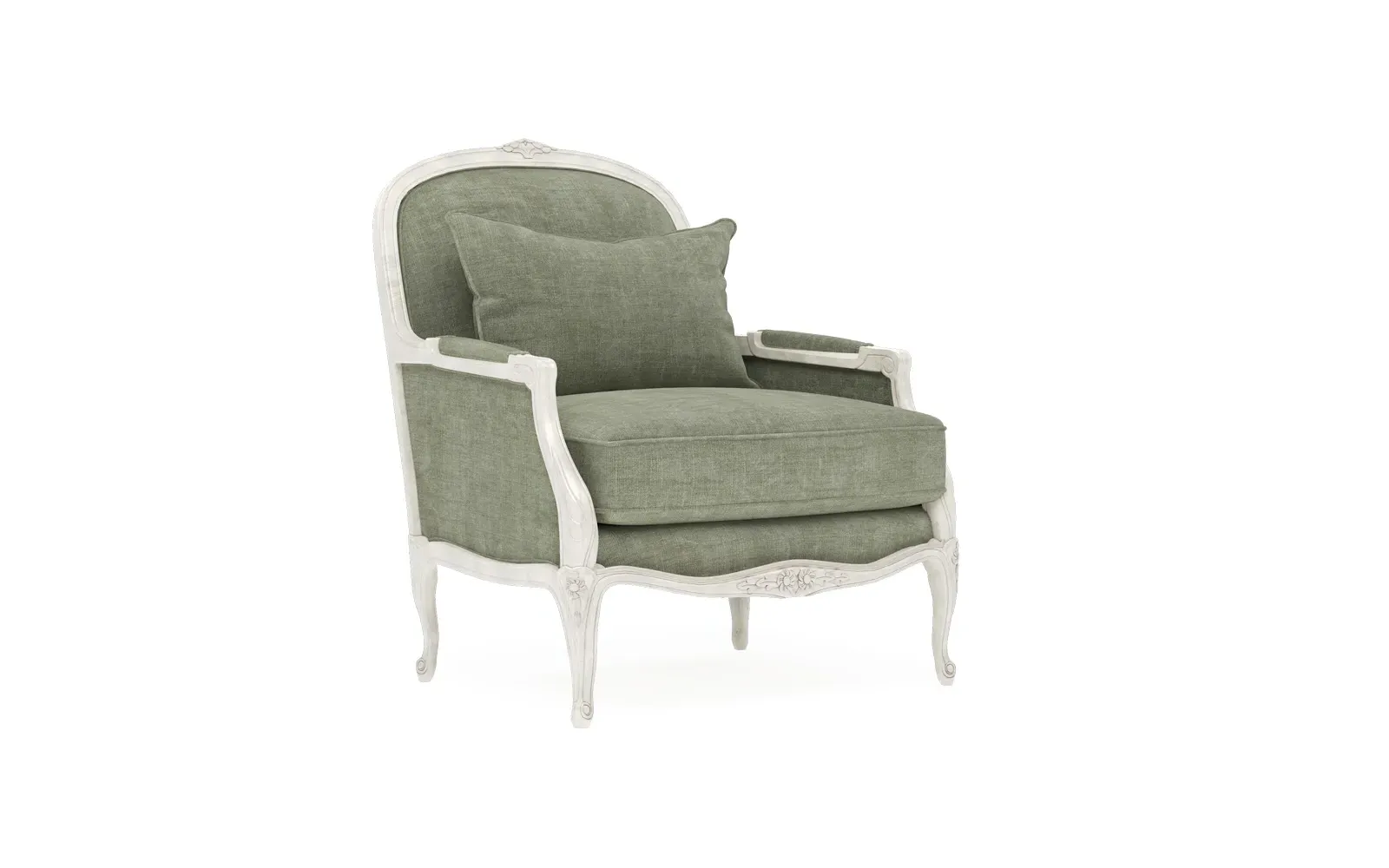 Antoinette Bergere Chair - Willow Green, Velvet
