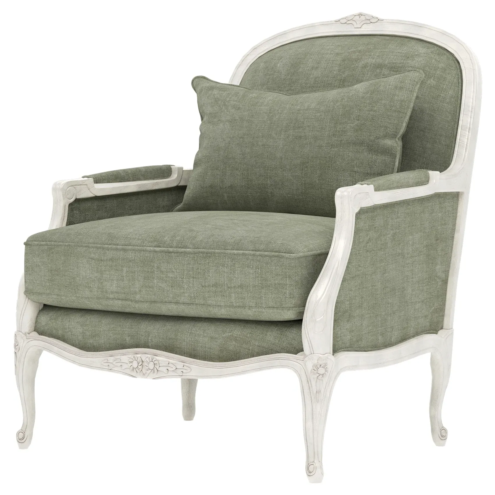 Antoinette Bergere Chair - Willow Green, Velvet image
