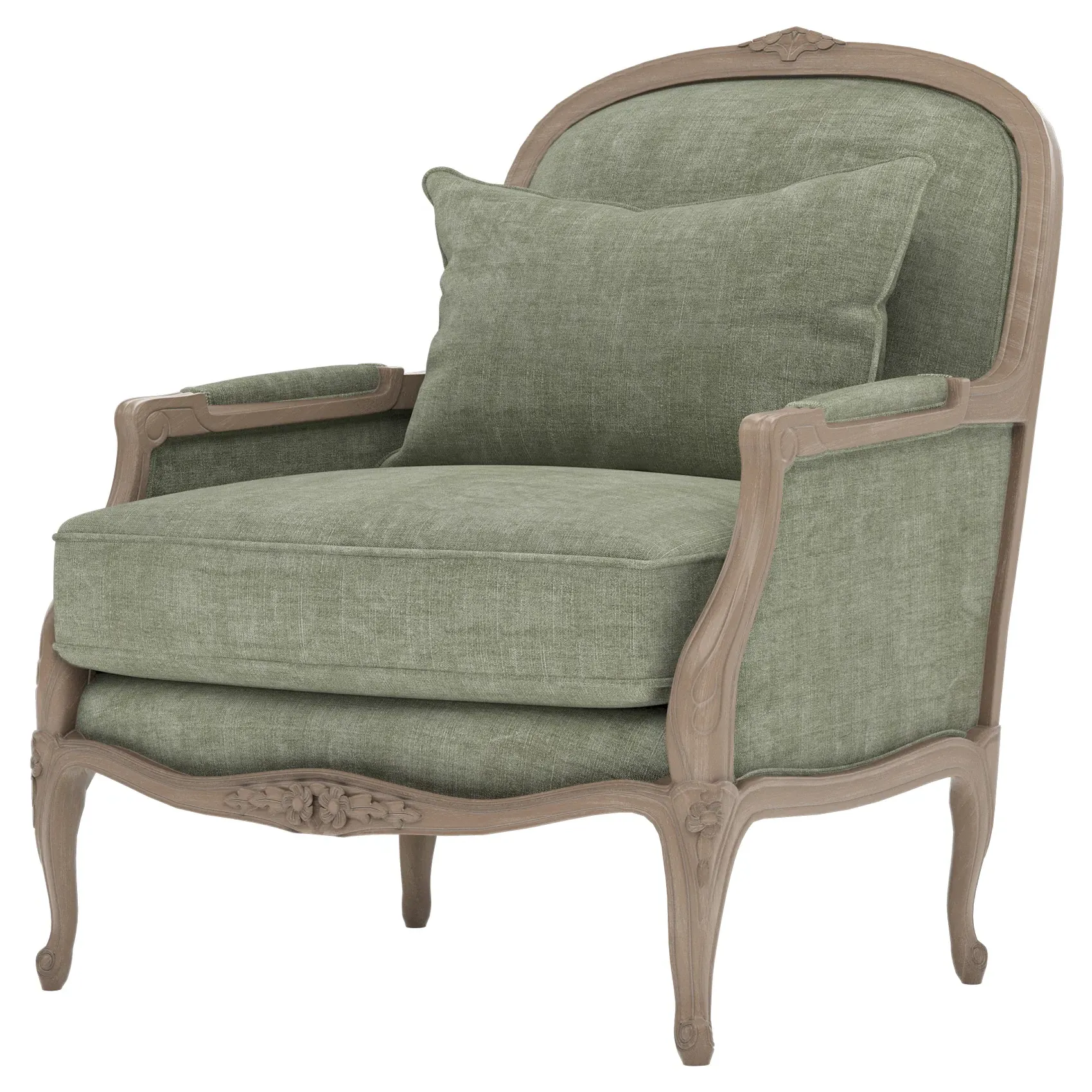 Antoinette Bergere Chair - Willow Green, Velvet image