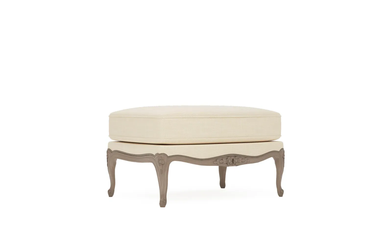 Antoinette Bergere Ottoman - Bisque, Textured Weave