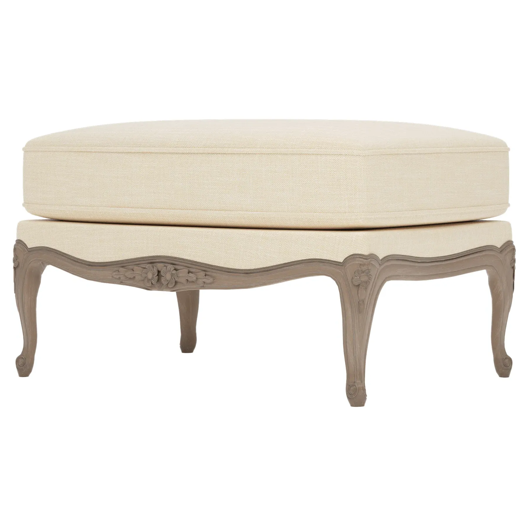 Antoinette Bergere Ottoman - Bisque, Textured Weave