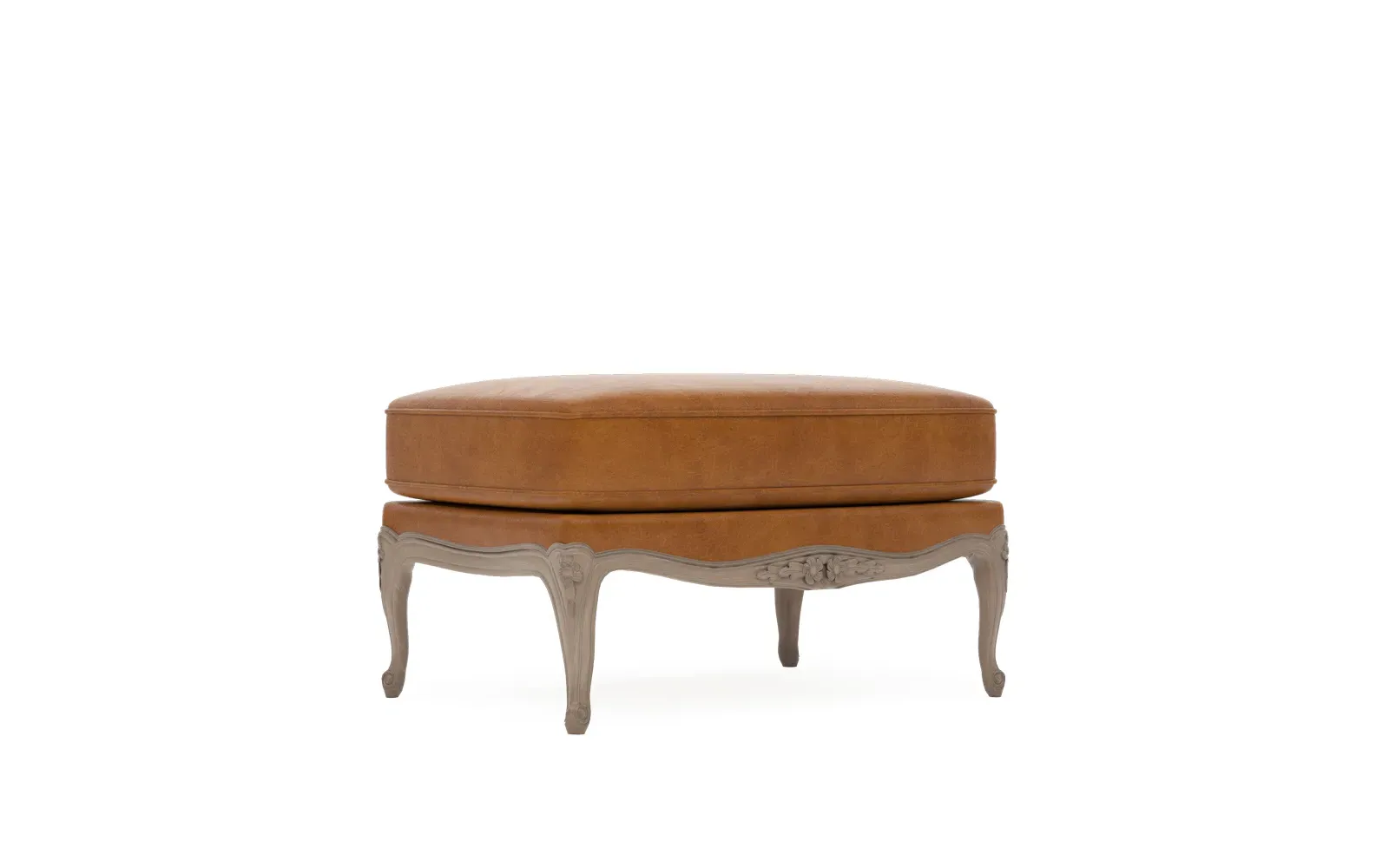 Antoinette Bergere Ottoman - Camel, Leather