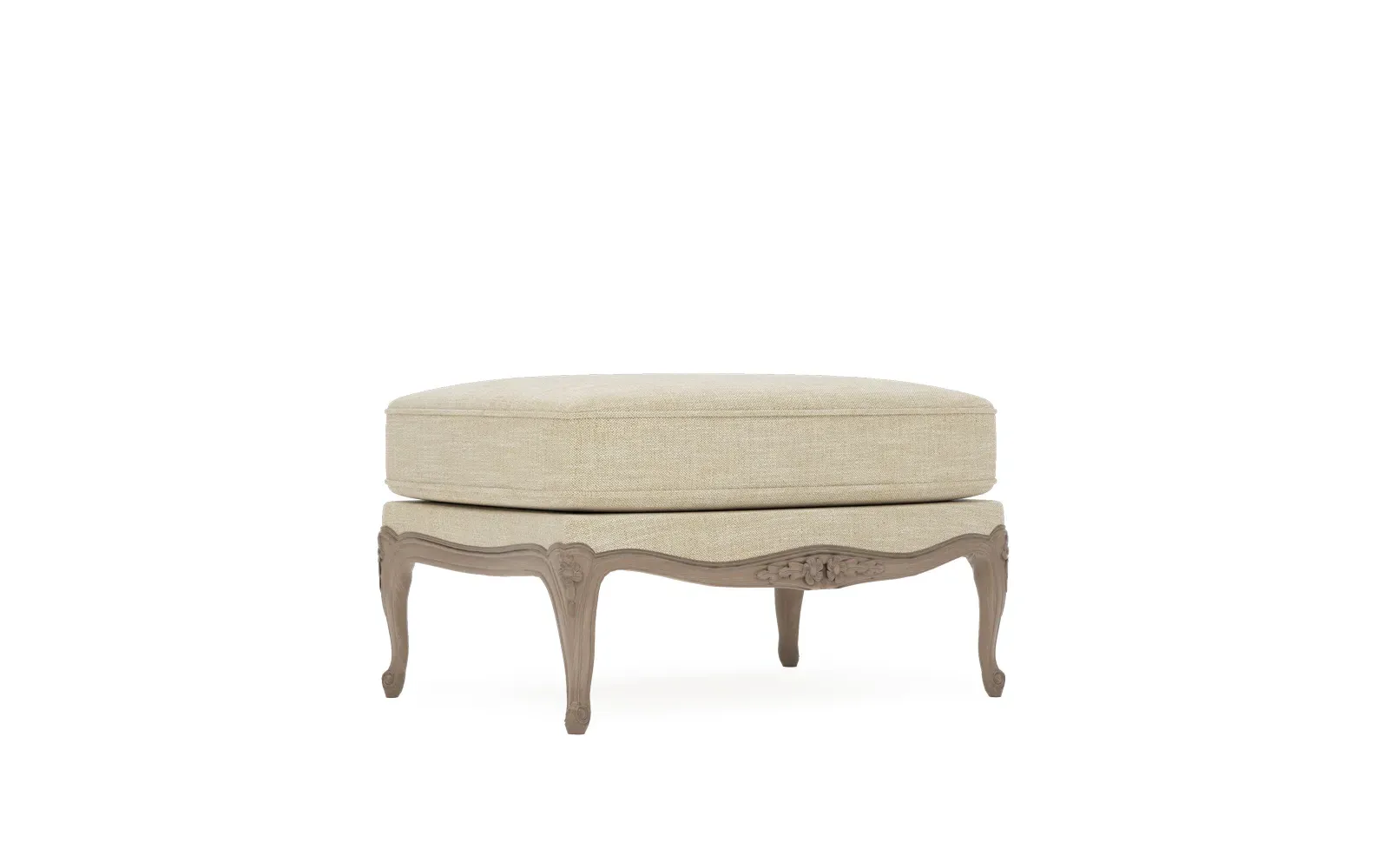 Antoinette Bergere Ottoman - Cashew, Textured Weave