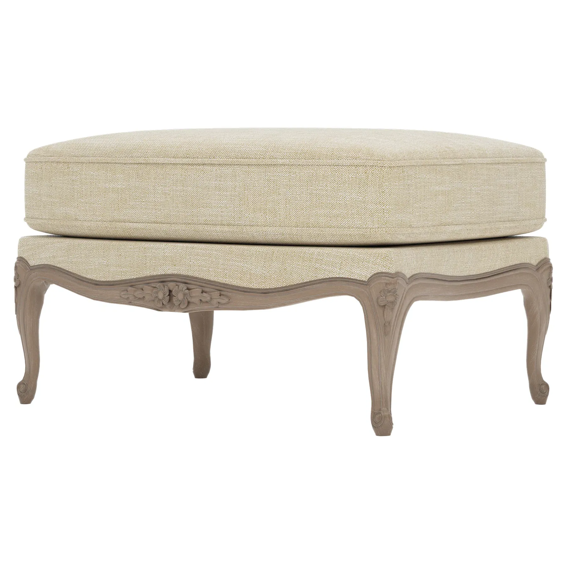 Antoinette Bergere Ottoman - Cashew, Textured Weave