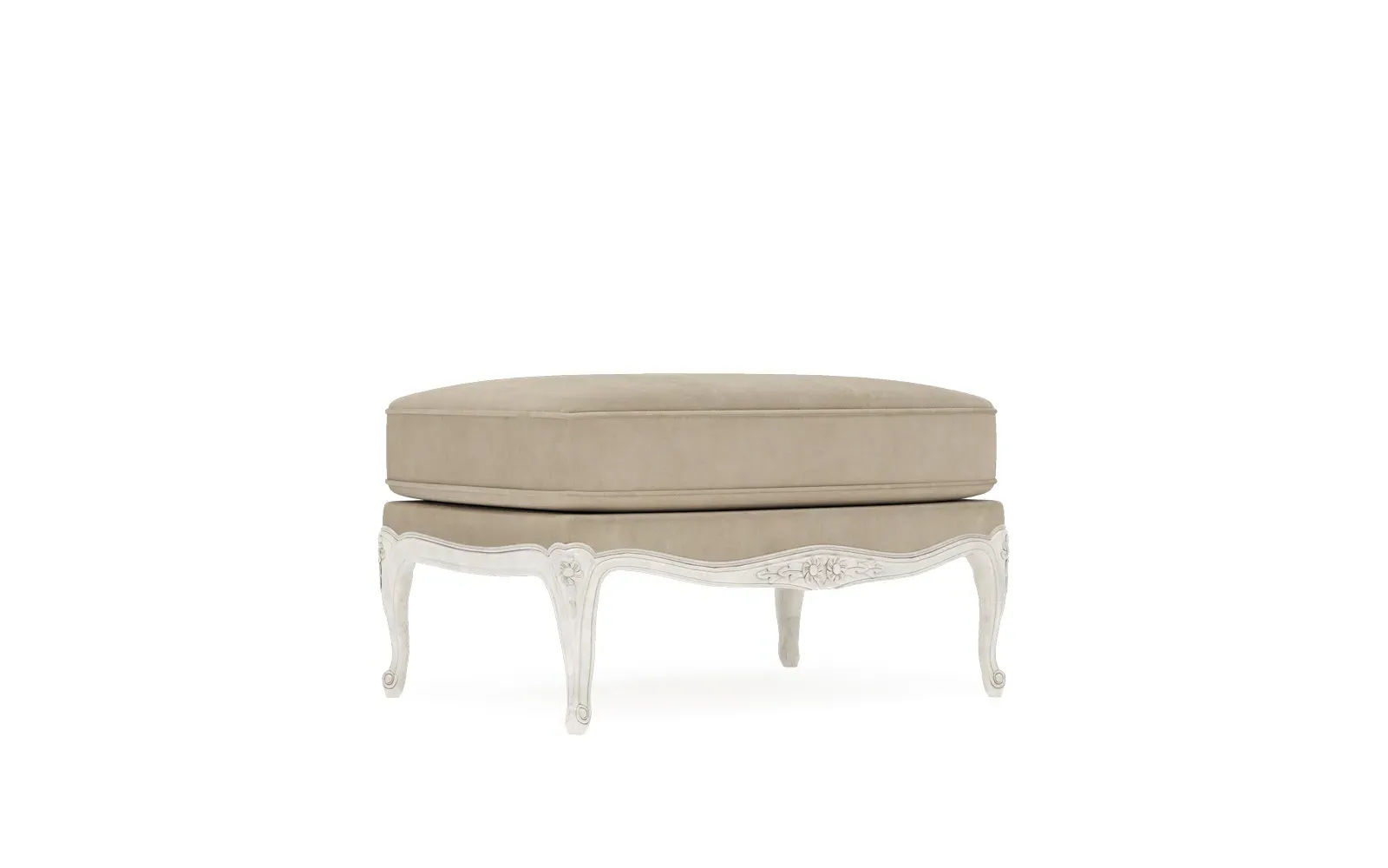 Antoinette Bergere Ottoman - Elephant Grey, Leather