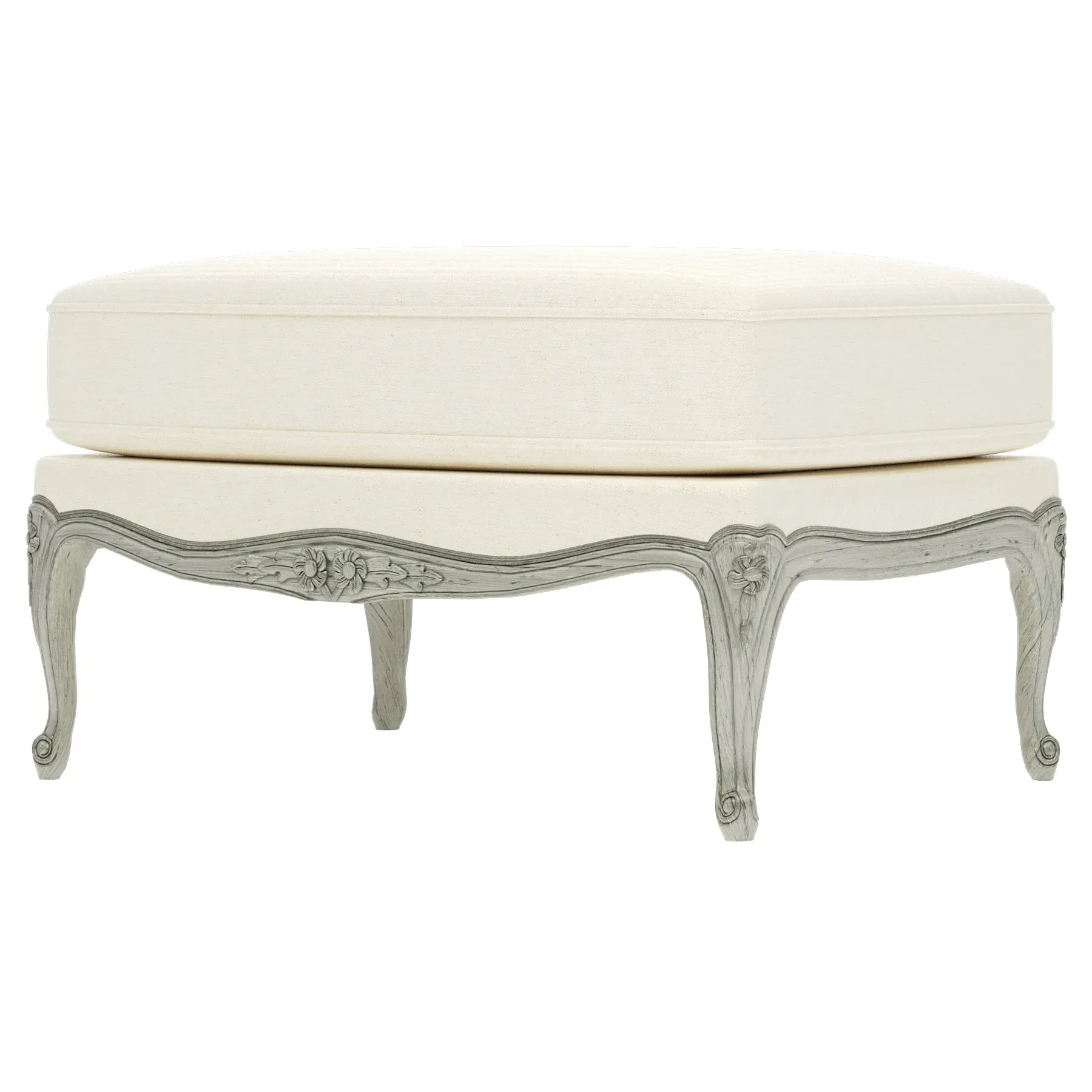 Antoinette Bergere Ottoman - Heathered Ivory, Hardwood image