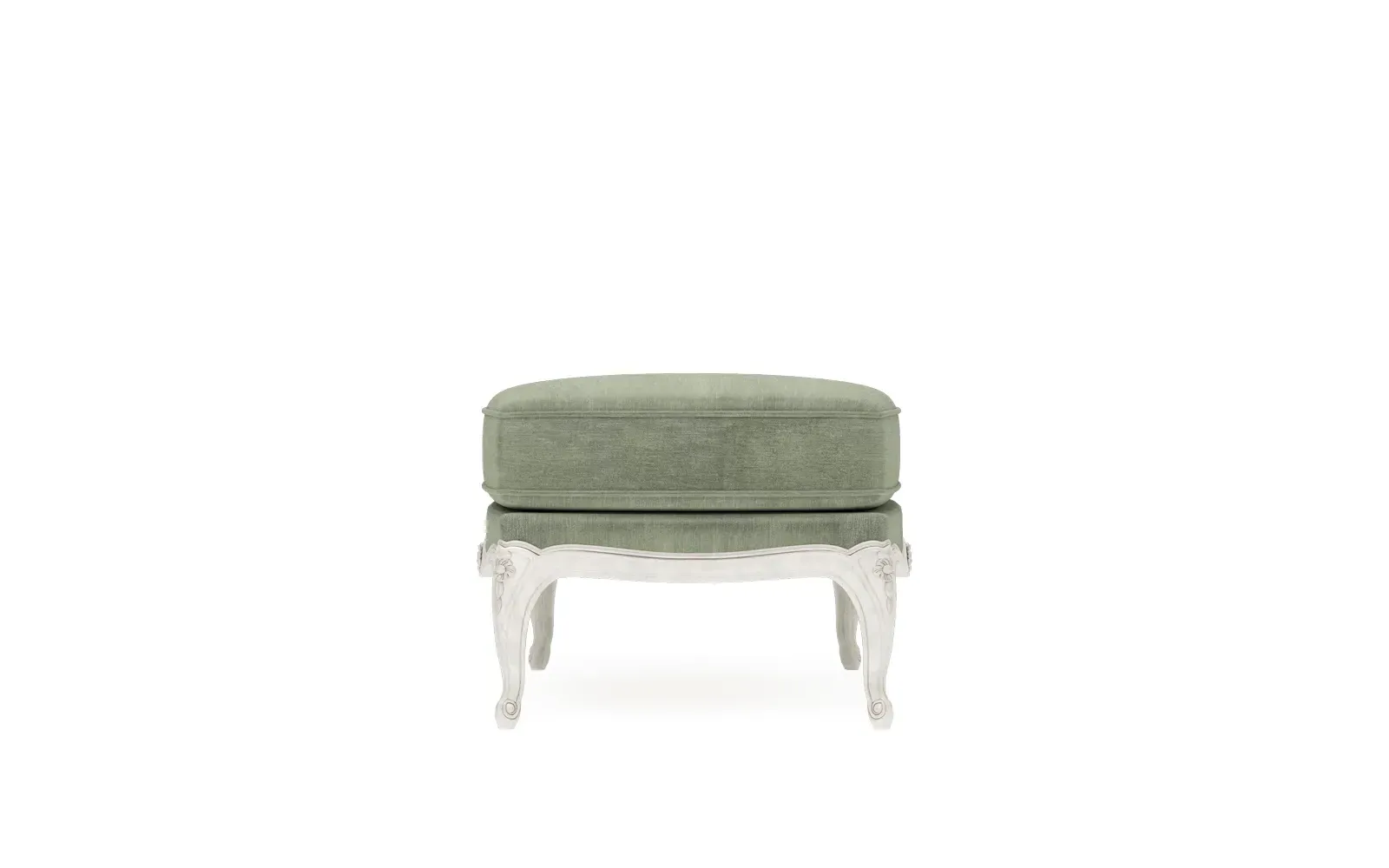 Antoinette Bergere Ottoman - Lustre Verde, Velvet