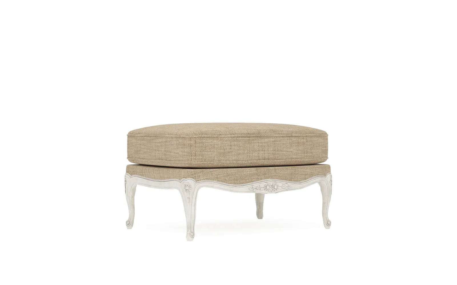 Antoinette Bergere Ottoman - Mocha, Hardwood