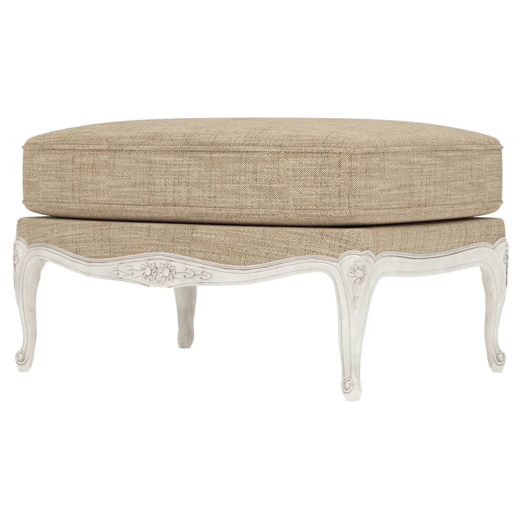Antoinette Bergere Ottoman - Mocha, Hardwood