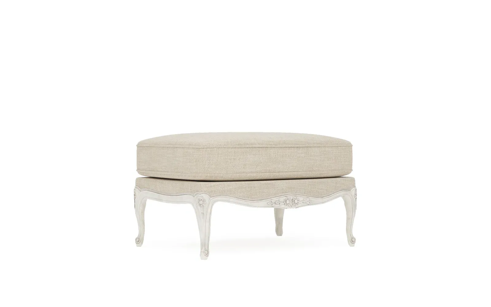Antoinette Bergere Ottoman - Pebble Shore, Hardwood