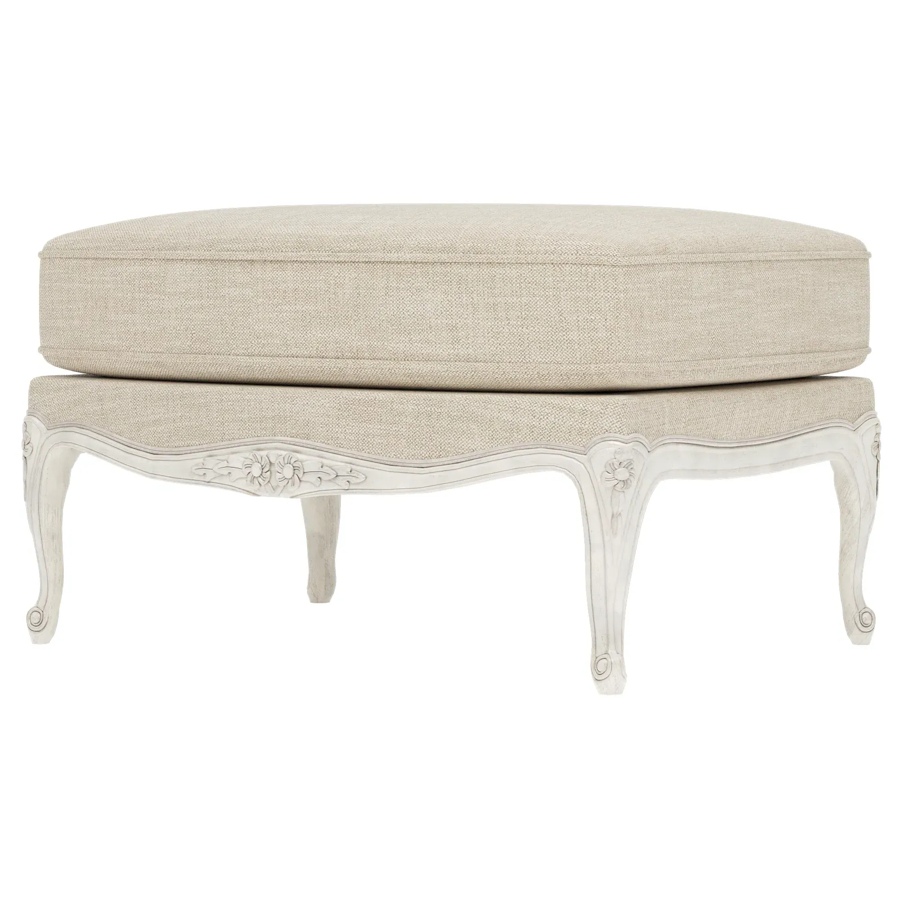 Antoinette Bergere Ottoman - Pebble Shore, Hardwood