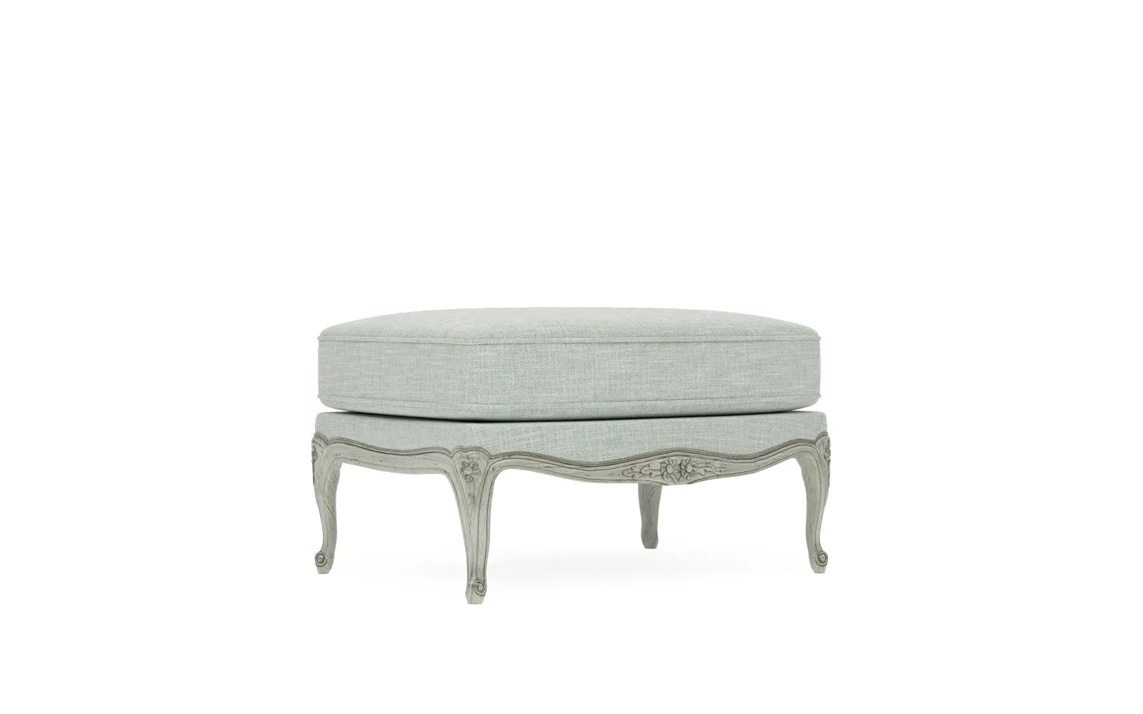 Antoinette Bergere Ottoman - Spring Blue, Hardwood