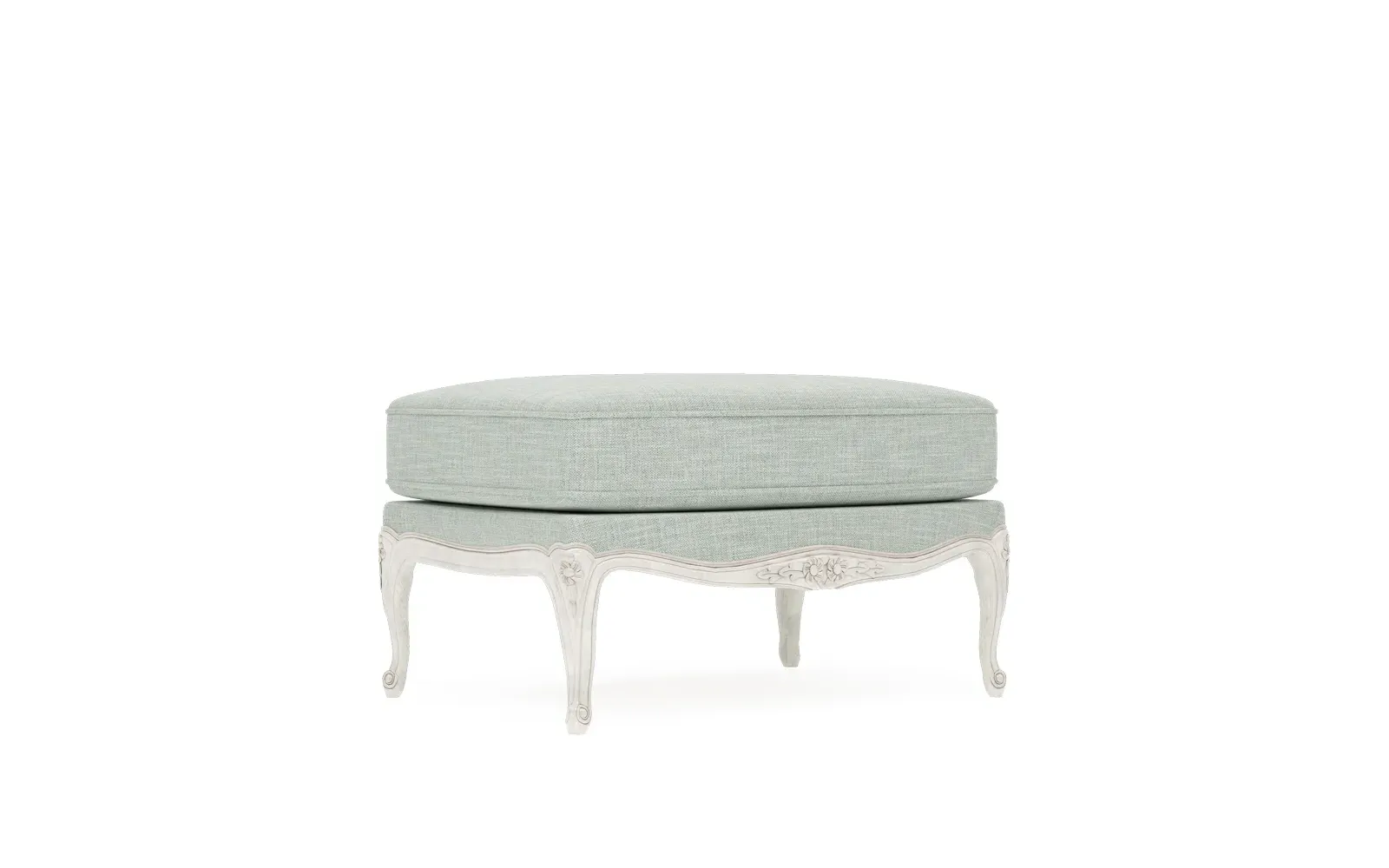Antoinette Bergere Ottoman - Spring Blue, Hardwood