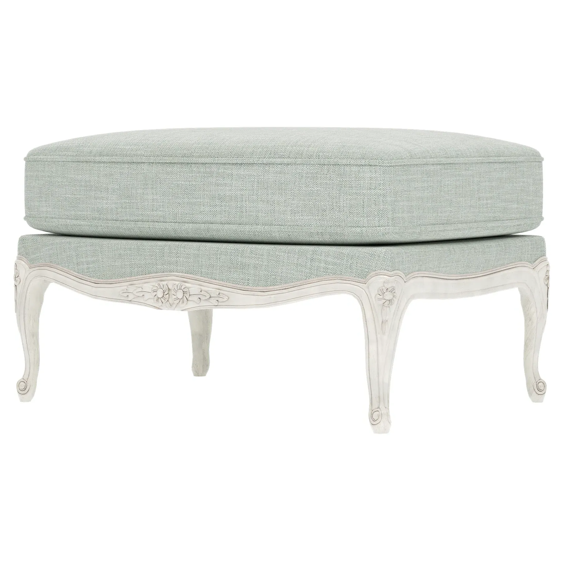 Antoinette Bergere Ottoman - Spring Blue, Hardwood