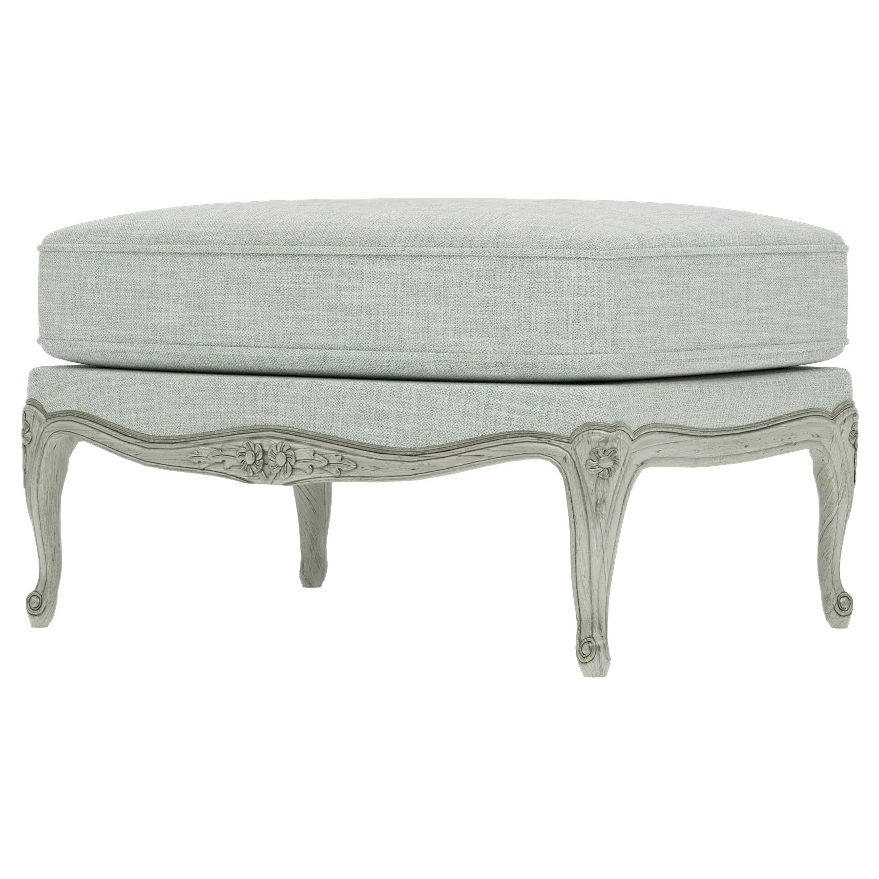 Antoinette Bergere Ottoman - Spring Blue, Hardwood