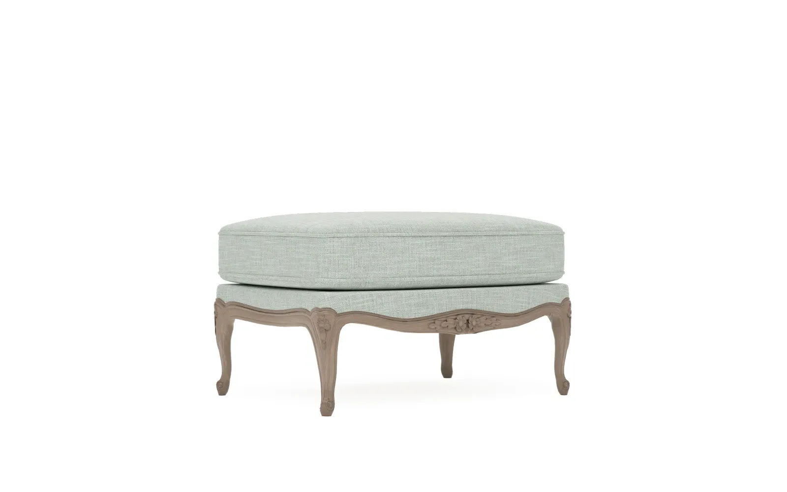 Antoinette Bergere Ottoman - Spring Blue, Textured Weave