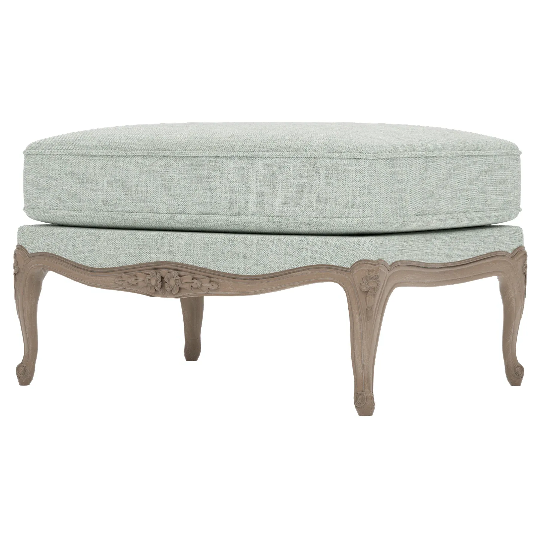 Antoinette Bergere Ottoman - Spring Blue, Textured Weave