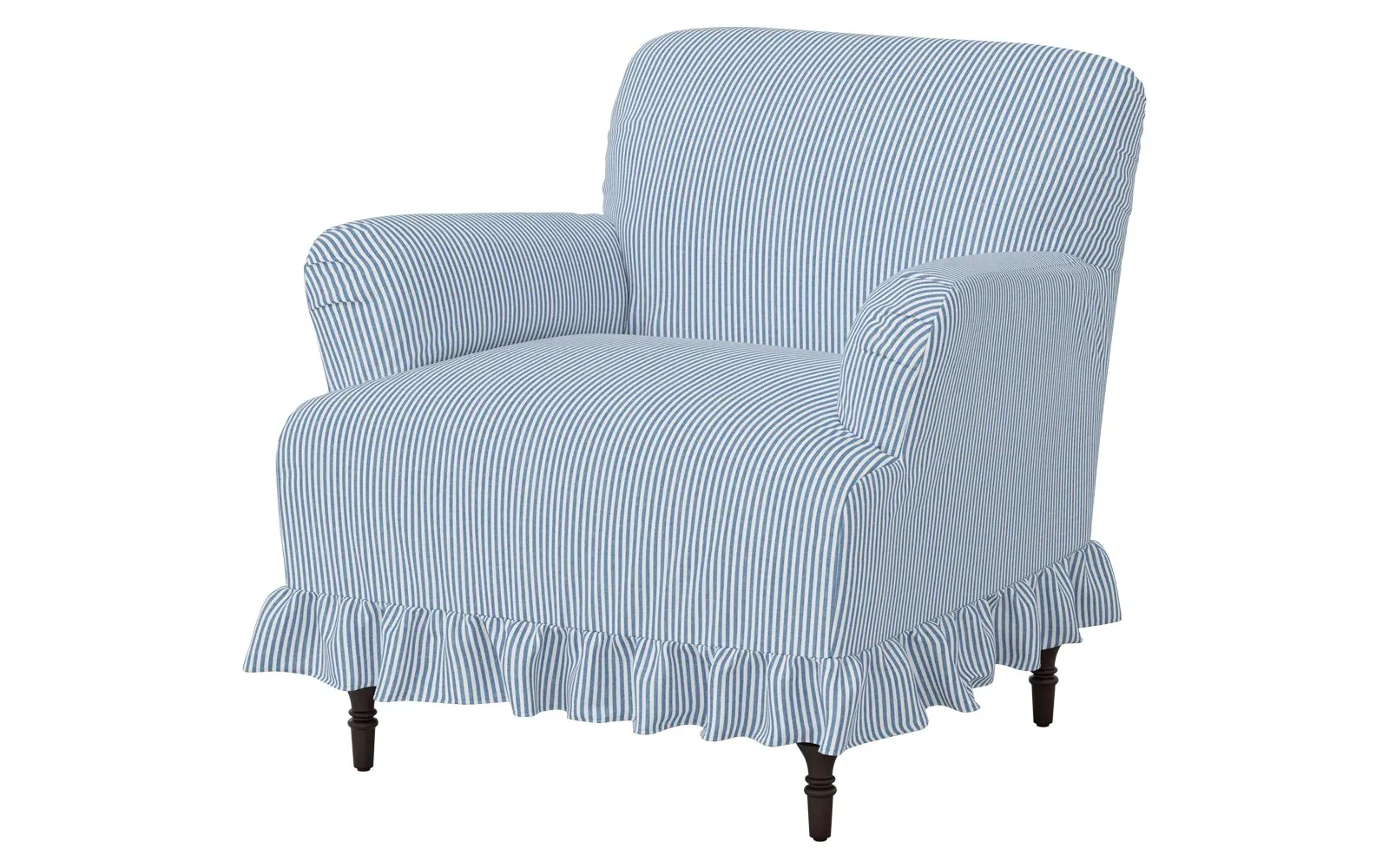 Antonella Slipcovered Chair - Cambridge Blue, Cotton