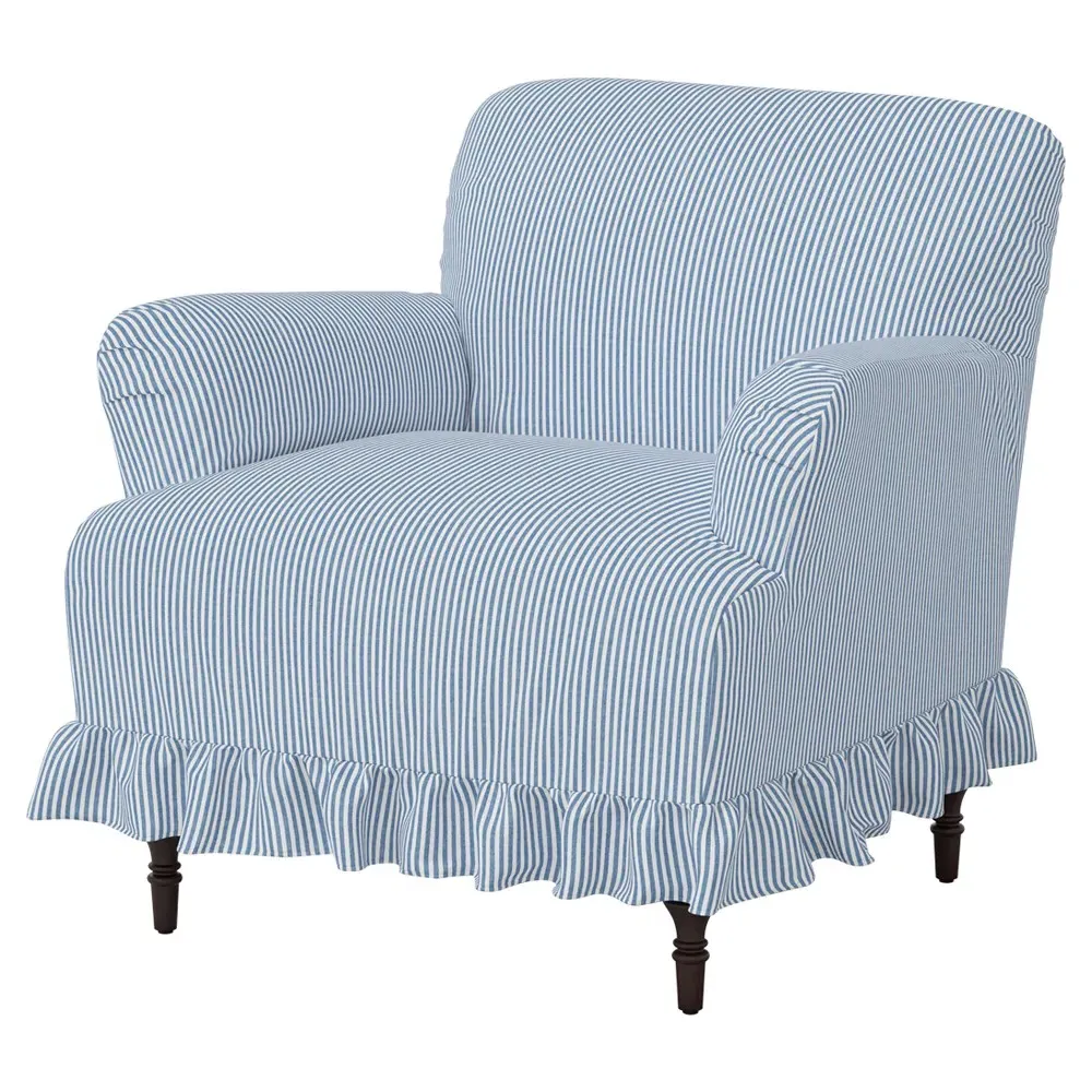 Antonella Slipcovered Chair - Cambridge Blue, Cotton image
