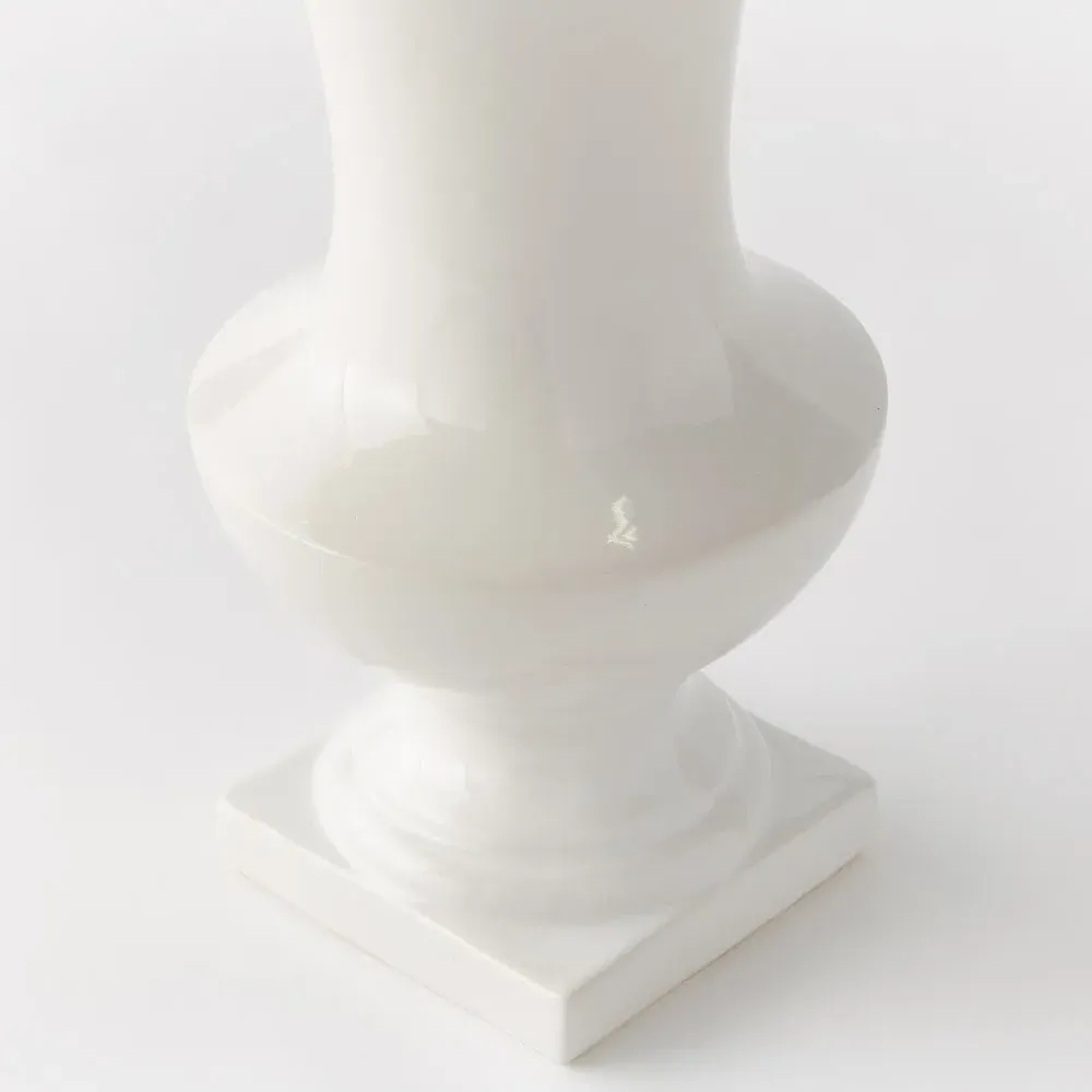 Antonette Large Footed Decorative Vase - White, Ceramic