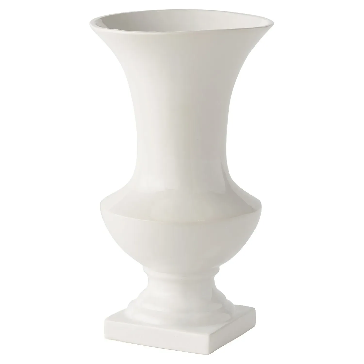 Antonette Large Footed Decorative Vase - White, Ceramic