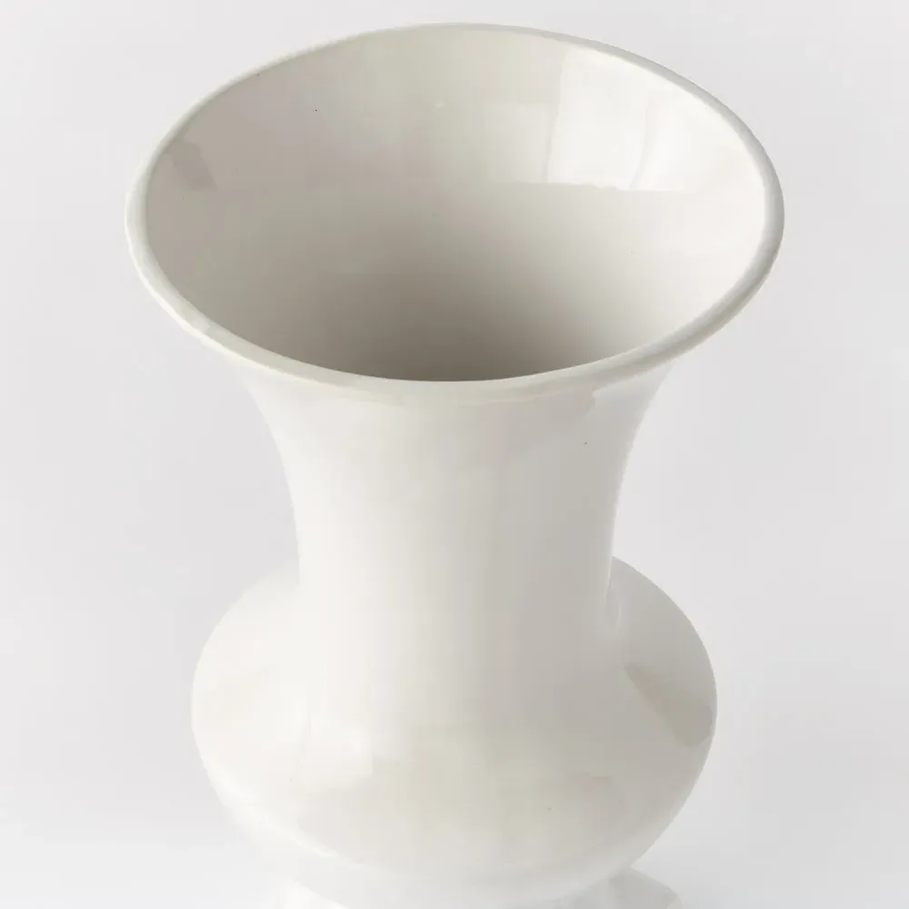 Antonette Small Footed Decorative Vase - White, Ceramic