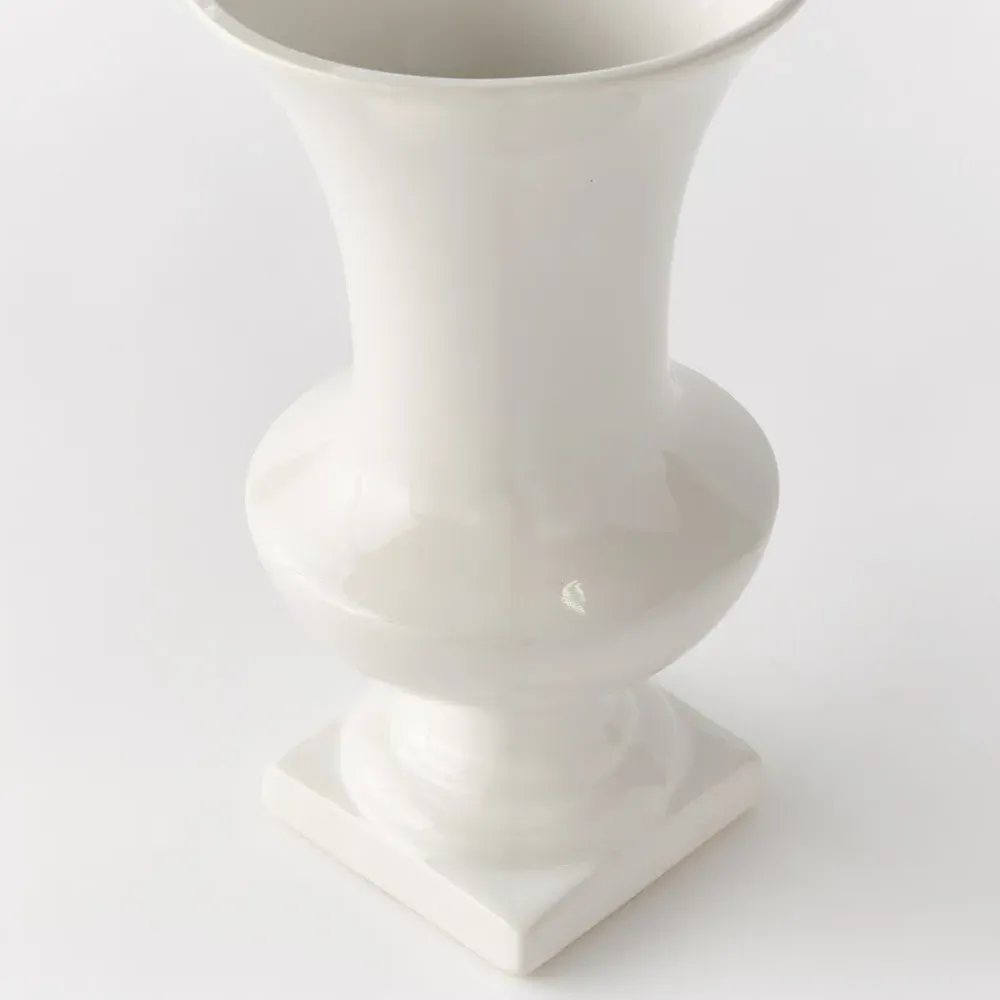 Antonette Small Footed Decorative Vase - White, Ceramic