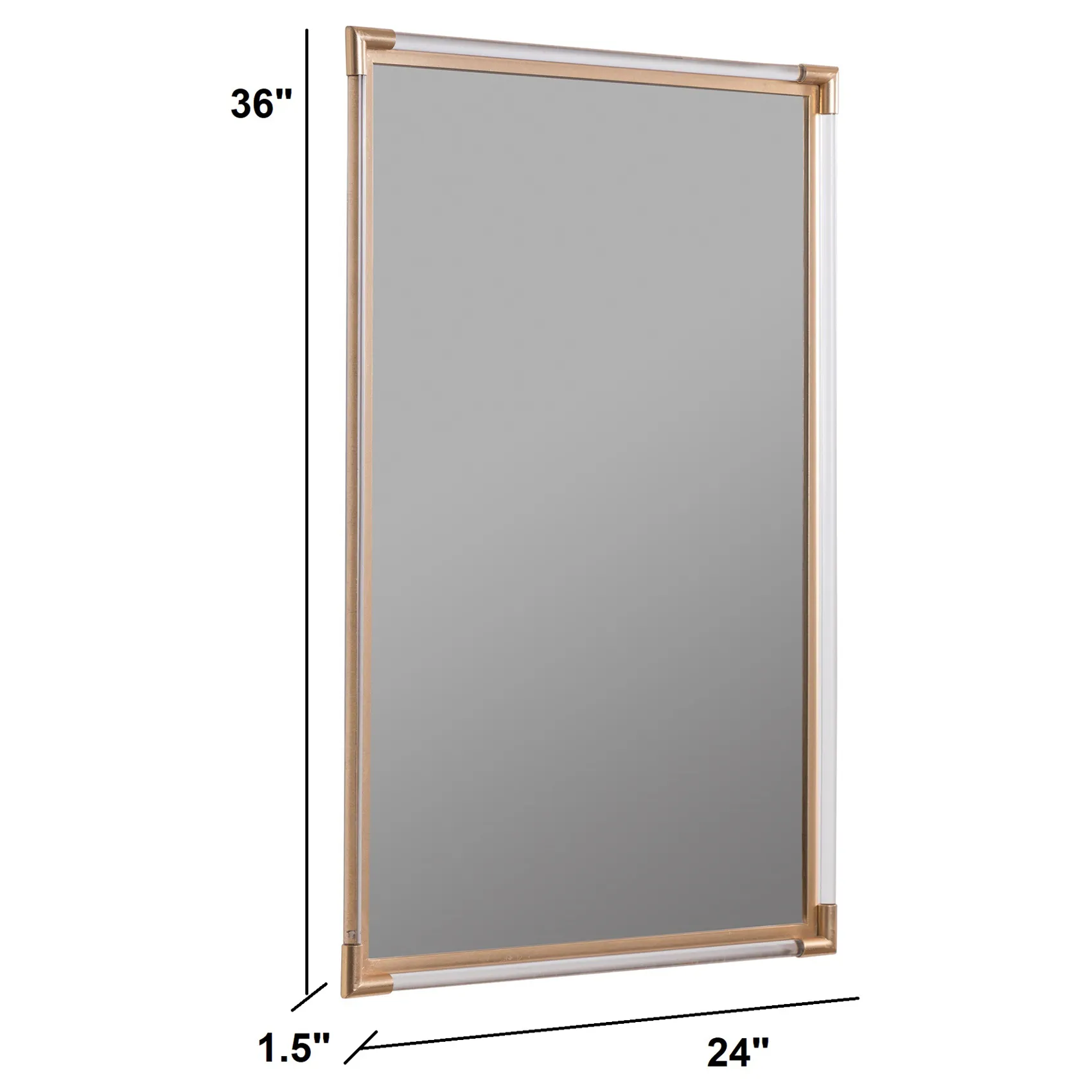 Antonina Wall Mirror with Beveled Glass - Gold