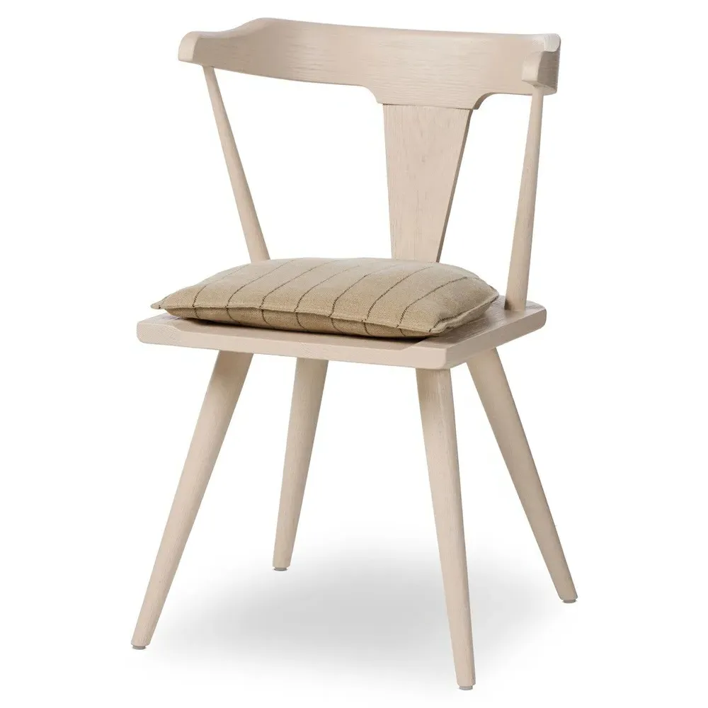 Antonio Barrel Back Dining Chair - Off White, Oak